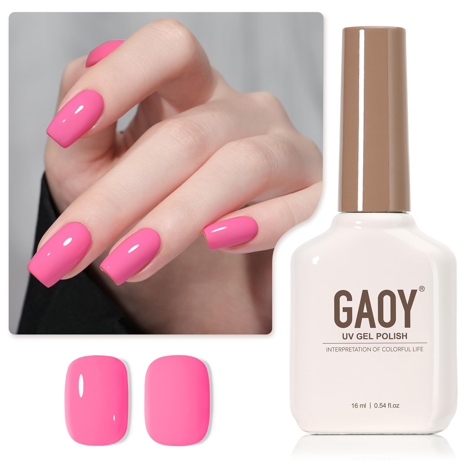 GAOY Sheer Light Pink Gel Nail Polish, 16ml Jelly Milky White Peach Translucent Color 1352 UV Light Cure Gel Polish for Nail Art DIY Manicure and Pedicure at Home