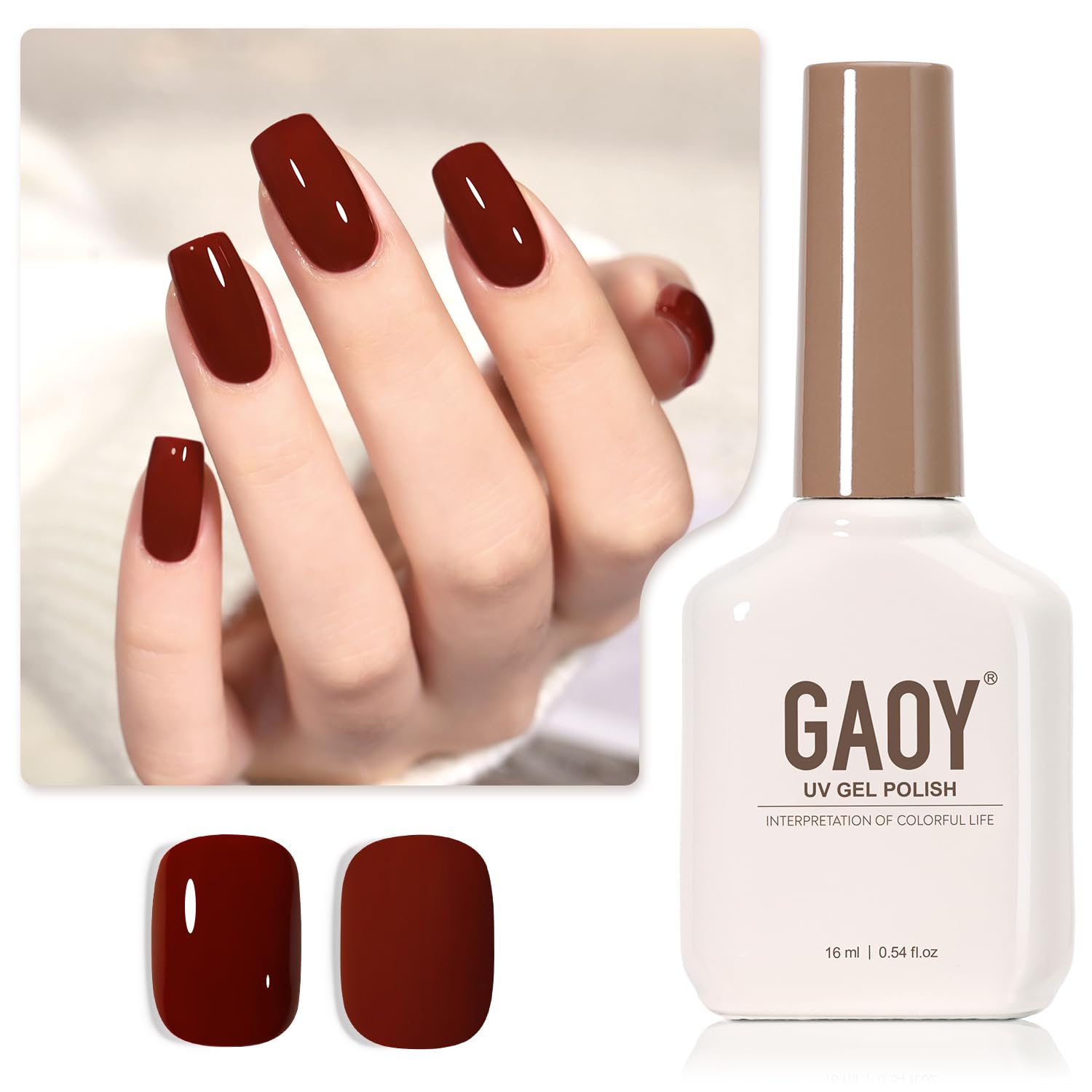 GAOY Sheer Light Pink Gel Nail Polish, 16ml Jelly Milky White Peach Translucent Color 1352 UV Light Cure Gel Polish for Nail Art DIY Manicure and Pedicure at Home