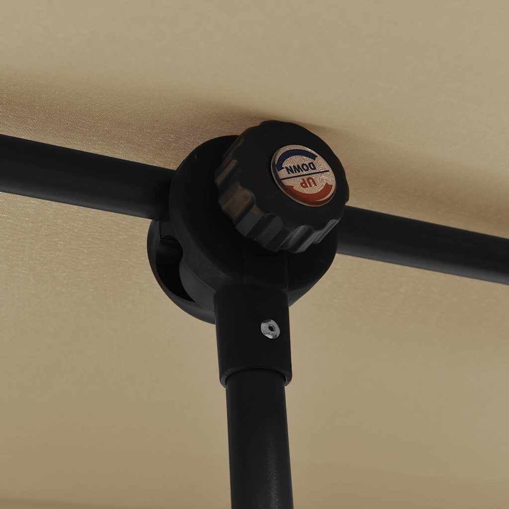 Garden Parasol with Aluminum Pole 6.6'x4.9' Taupe