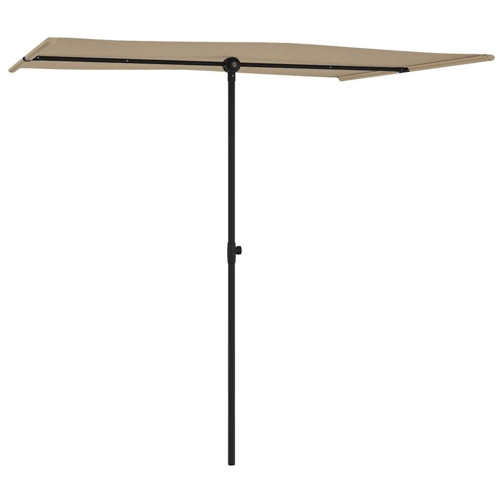 Garden Parasol with Aluminum Pole 6.6'x4.9' Taupe