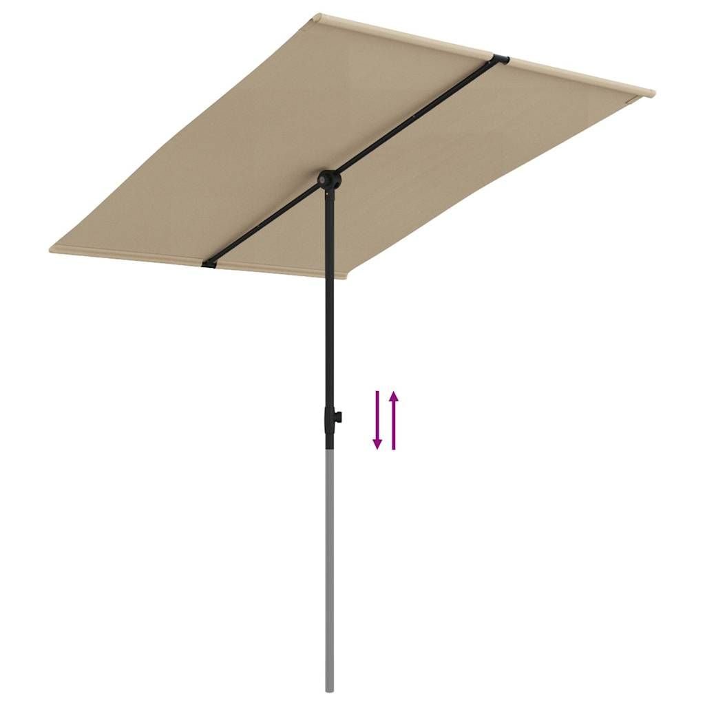 Garden Parasol with Aluminum Pole 6.6'x4.9' Taupe