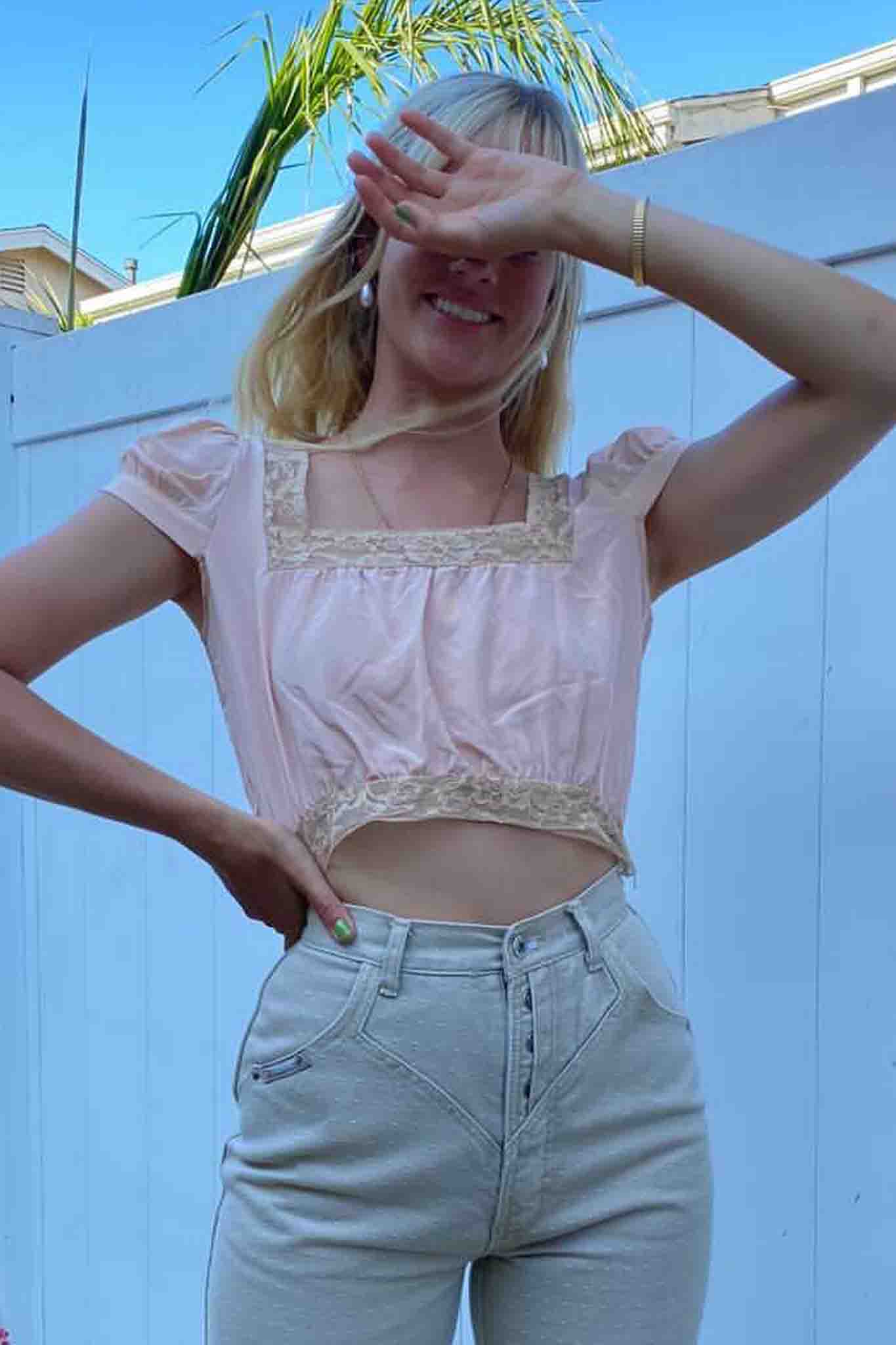 Georgia Top - Soft Pink Silk
