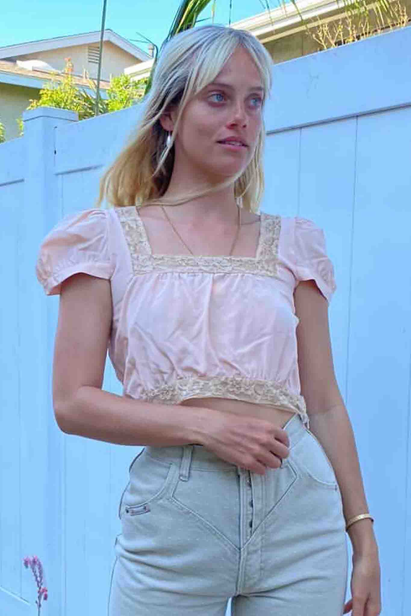 Georgia Top - Soft Pink Silk