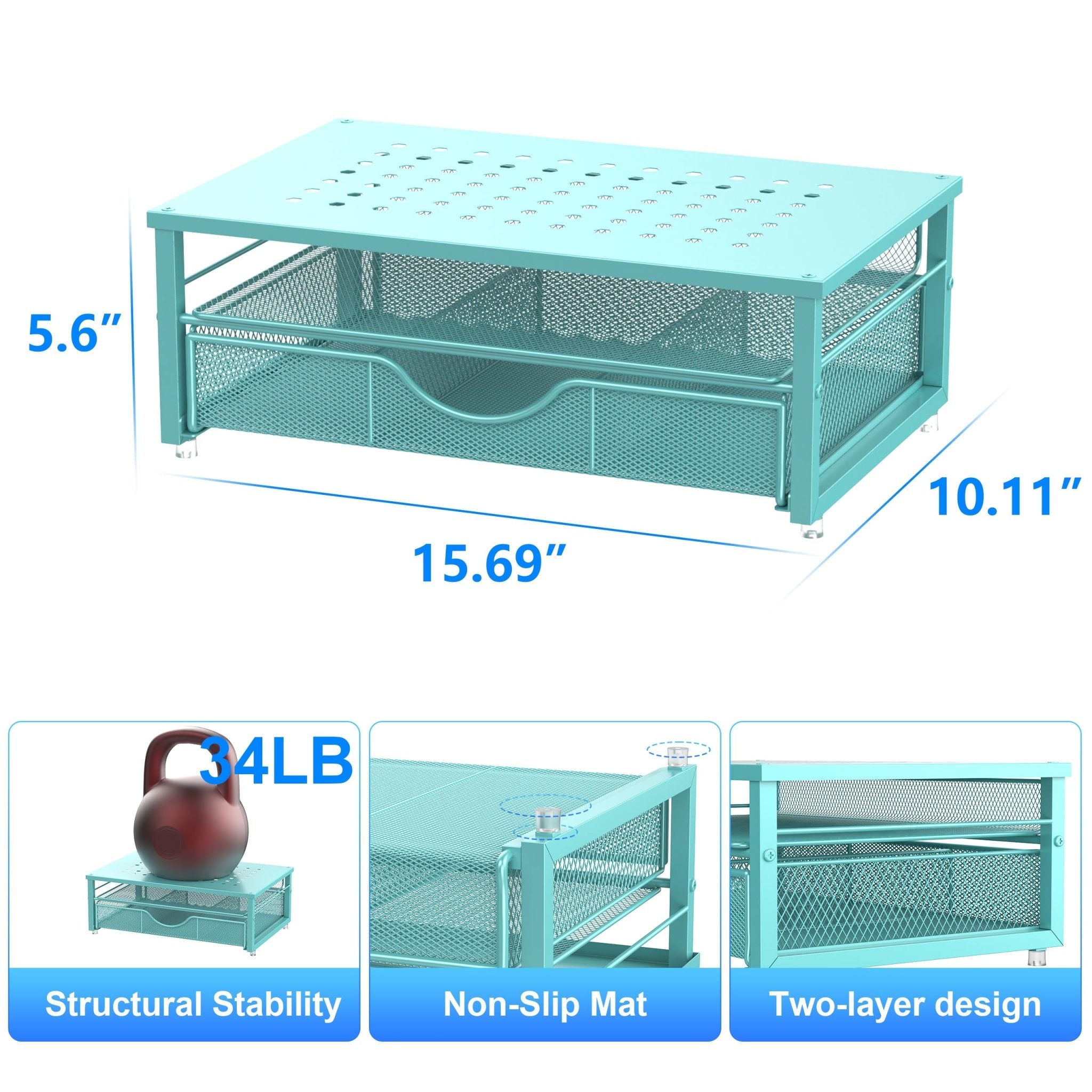 gianotter Computer Monitor Stand Riser, Desk Organizers and Accessories with Drawer, Office Desk Accessories & Workspace Desktop Organizers Storage for Classroom Office Supplies (Black)