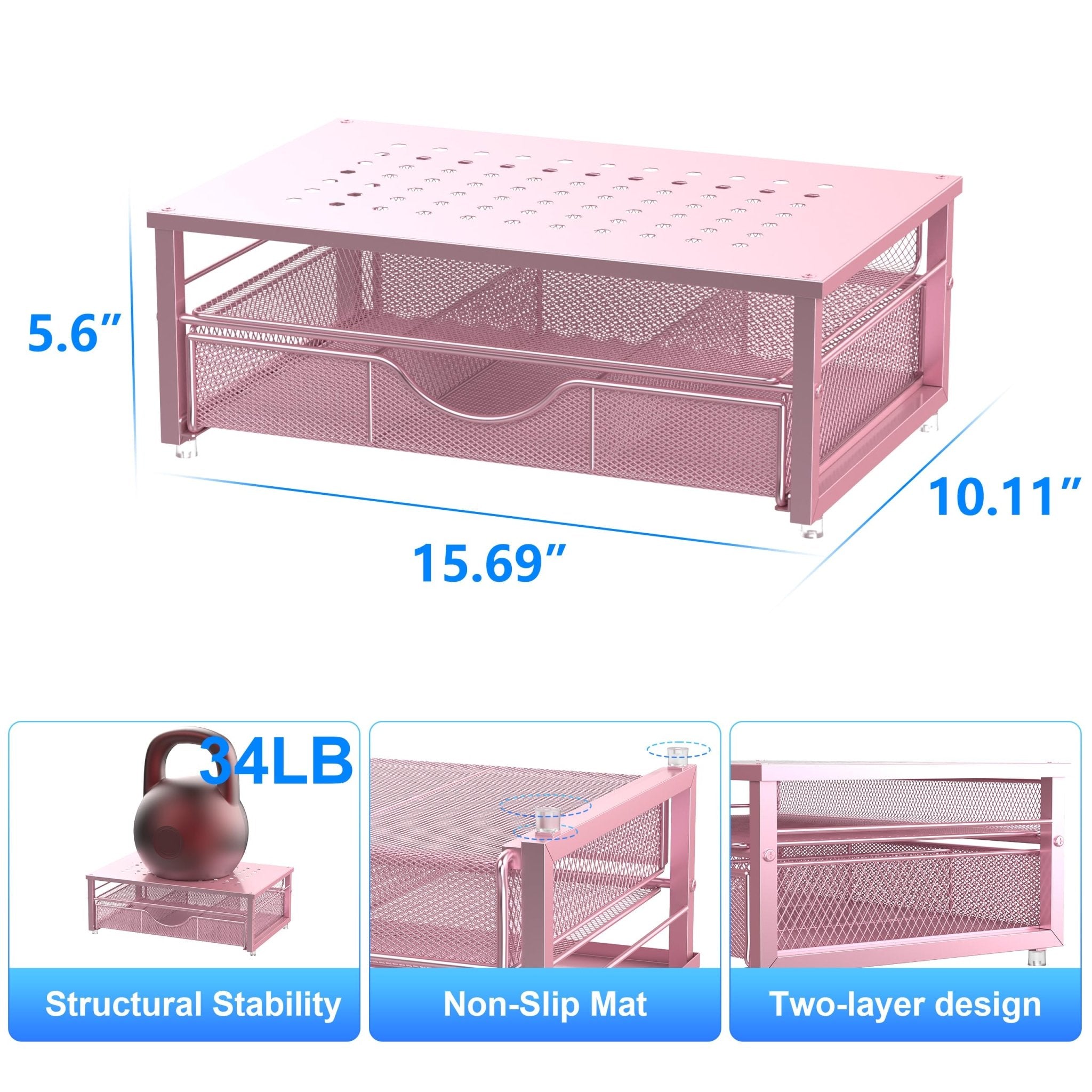 gianotter Computer Monitor Stand Riser, Desk Organizers and Accessories with Drawer, Office Desk Accessories & Workspace Desktop Organizers Storage for Classroom Office Supplies (Black)