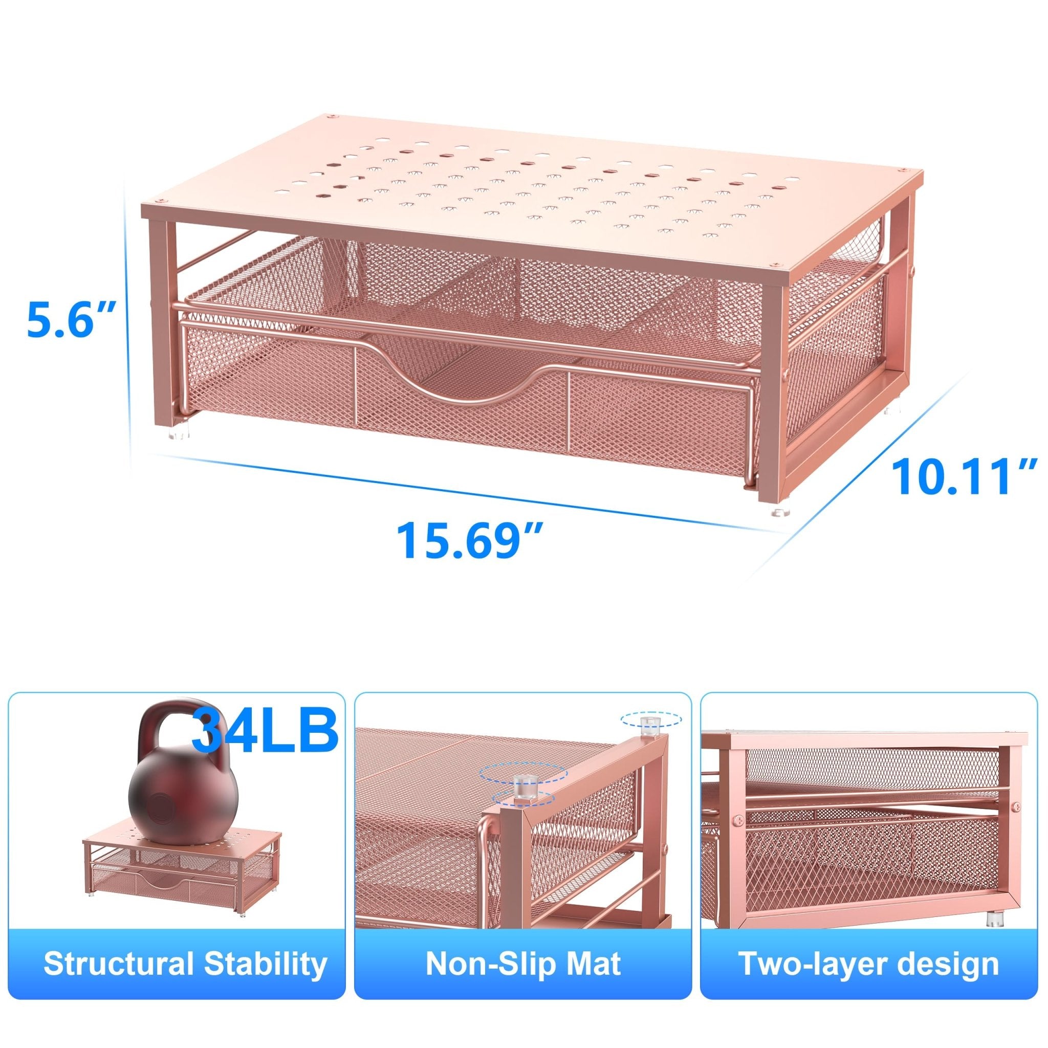 gianotter Computer Monitor Stand Riser, Desk Organizers and Accessories with Drawer, Office Desk Accessories & Workspace Desktop Organizers Storage for Classroom Office Supplies (Black)