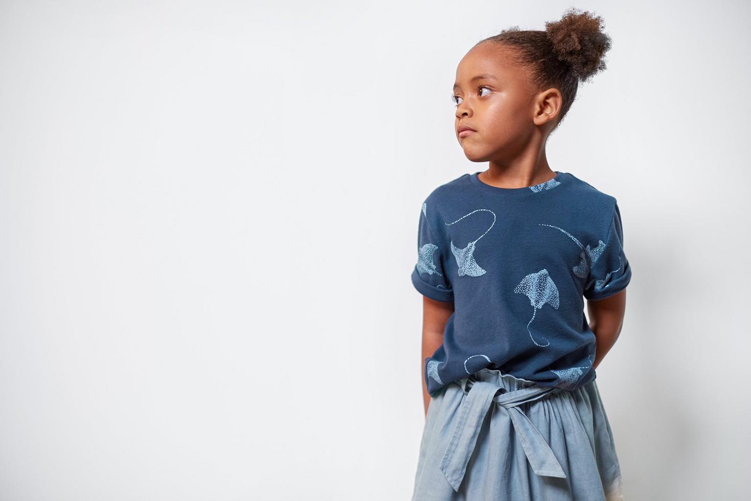 Denim Skirt with Belt - Light Blue