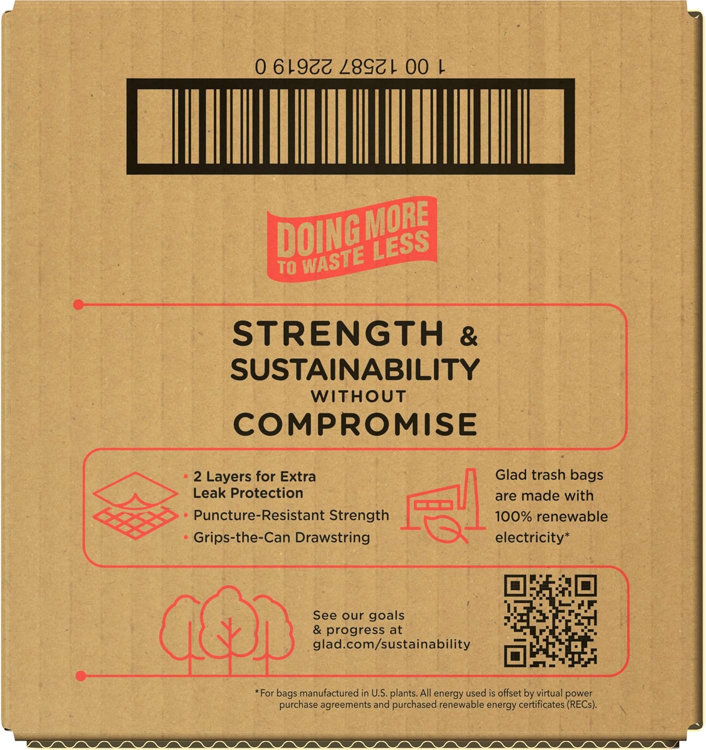 Glad ForceFlex Tall Kitchen Drawstring Trash Bags, 13 Gal, Gain Lemon Zest, 40 Ct (Package May Vary)