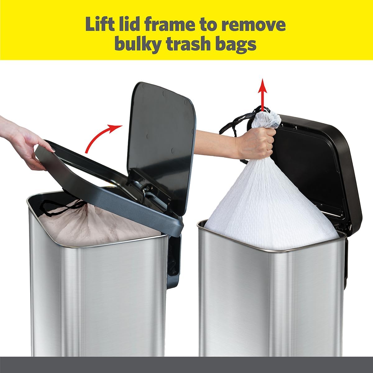 Glad ForceFlex Tall Kitchen Drawstring Trash Bags, 13 Gal, Gain Lemon Zest, 40 Ct (Package May Vary)