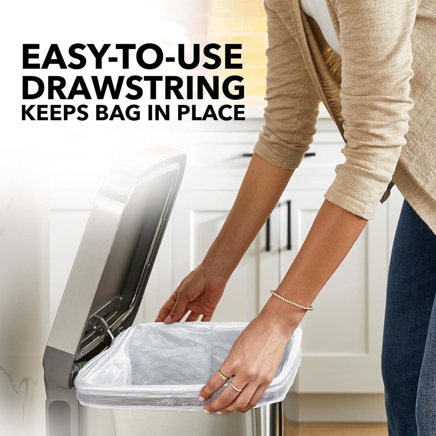 Glad ForceFlex Tall Kitchen Drawstring Trash Bags, 13 Gal, Gain Lemon Zest, 40 Ct (Package May Vary)