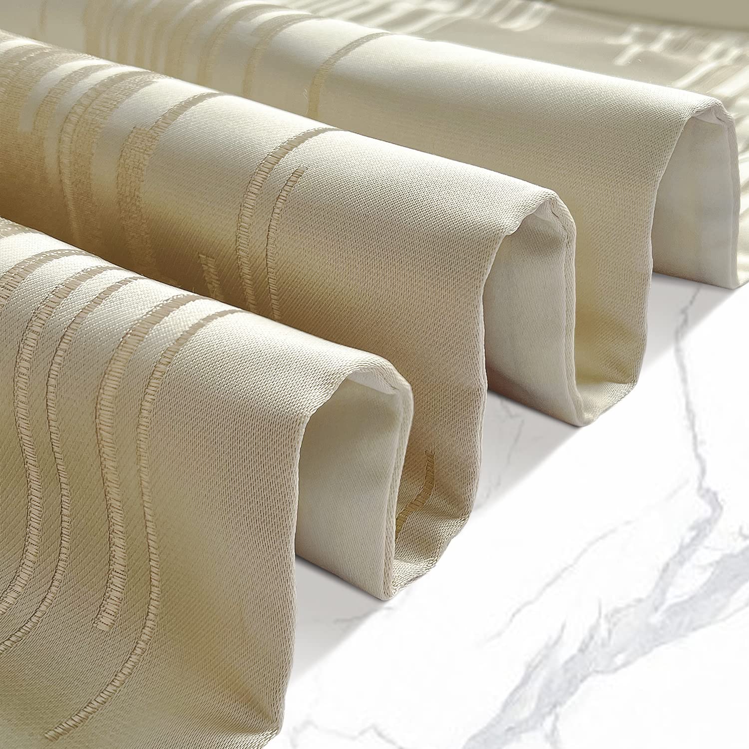 Glam Champagne Table Runner 13 x 98 Inches Long Double Layer Abstract Pattern with Luxury Tassel for Coffee Sofa Dresser Dining Table Fireplace Home Decor