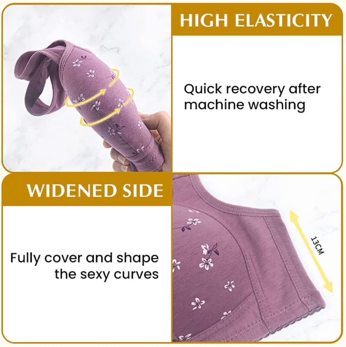 Glamorette Granny Bra,Granny Bras for Older Women Front Snap Closure,Glamorette Snap Front Bra Older Women