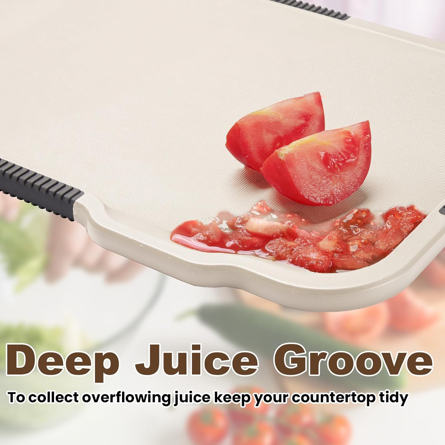 Glotoch Cutting Boards for Kitchen Set of 4, Wheat Straw Chopping Board Dishwasher Safe, BPA Free, Non Slip, 16"X10" Colored Reversible Cutting Board with Stand, Food Icons, Grinder Plate