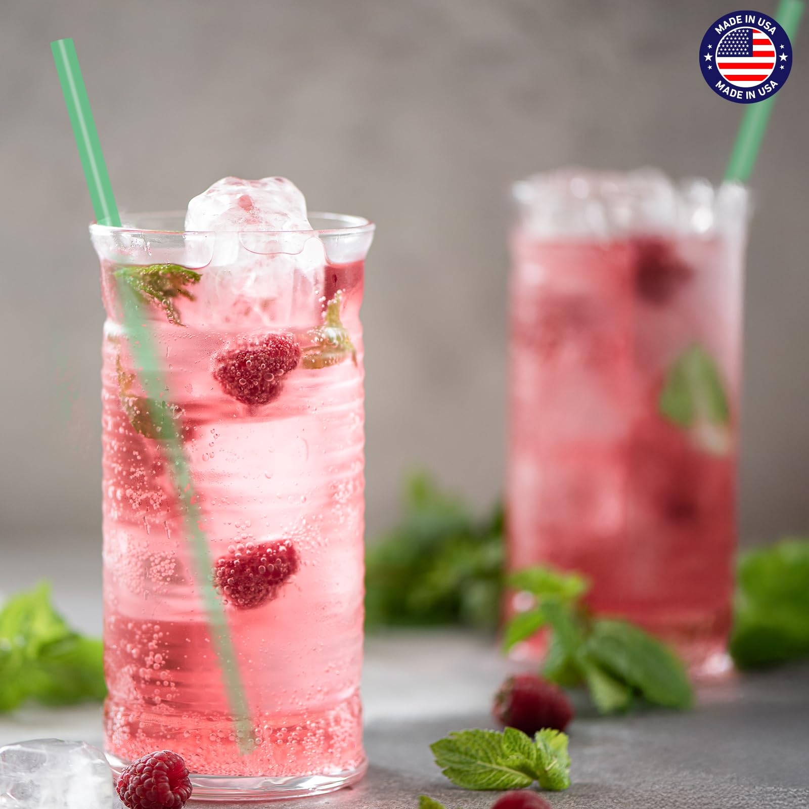 Glotoch Express 500 PCS Individually Wrapped Black Plastic Straws, 7.75'' Long, 0.24'' Diameter Disposable Drinking Straws for Every Occasion, Party, Made in USA