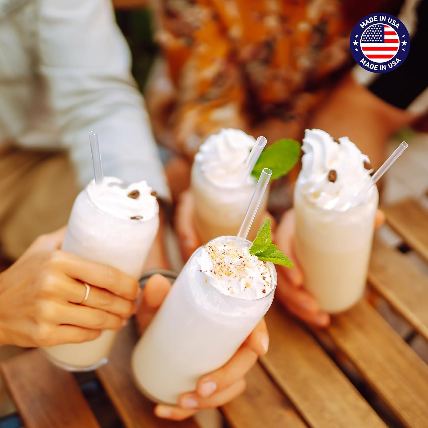 Glotoch Express 500 PCS Smoothie Straws – 10.2 Inch Long, 8mm Diameter Disposable Plastic Drinking Straws, Clear Wide Straw for Milkshakes, Slushies & Kids – Food-Safe, BPA-Free, Made in USA