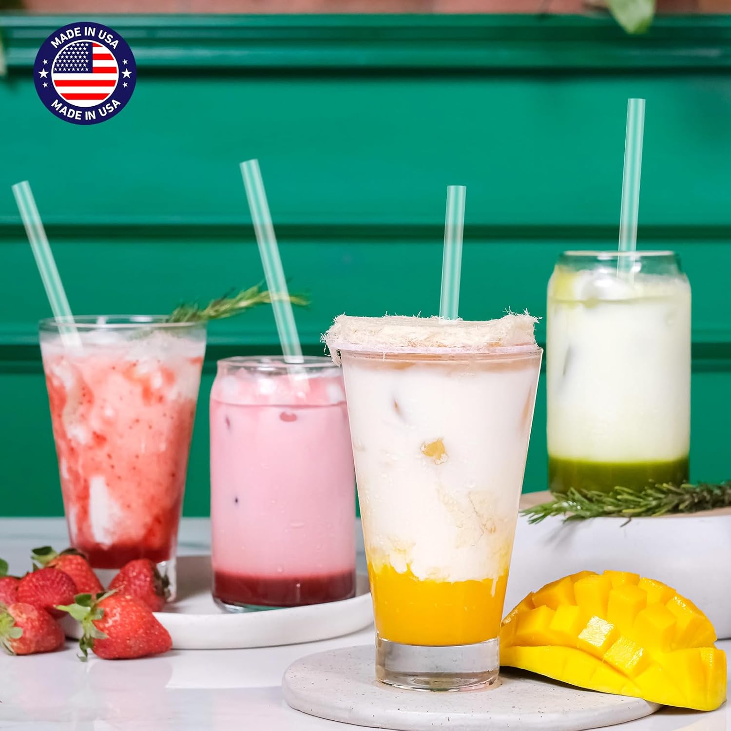 Glotoch Express 500 PCS Smoothie Straws – 10.2 Inch Long, 8mm Diameter Disposable Plastic Drinking Straws, Clear Wide Straw for Milkshakes, Slushies & Kids – Food-Safe, BPA-Free, Made in USA