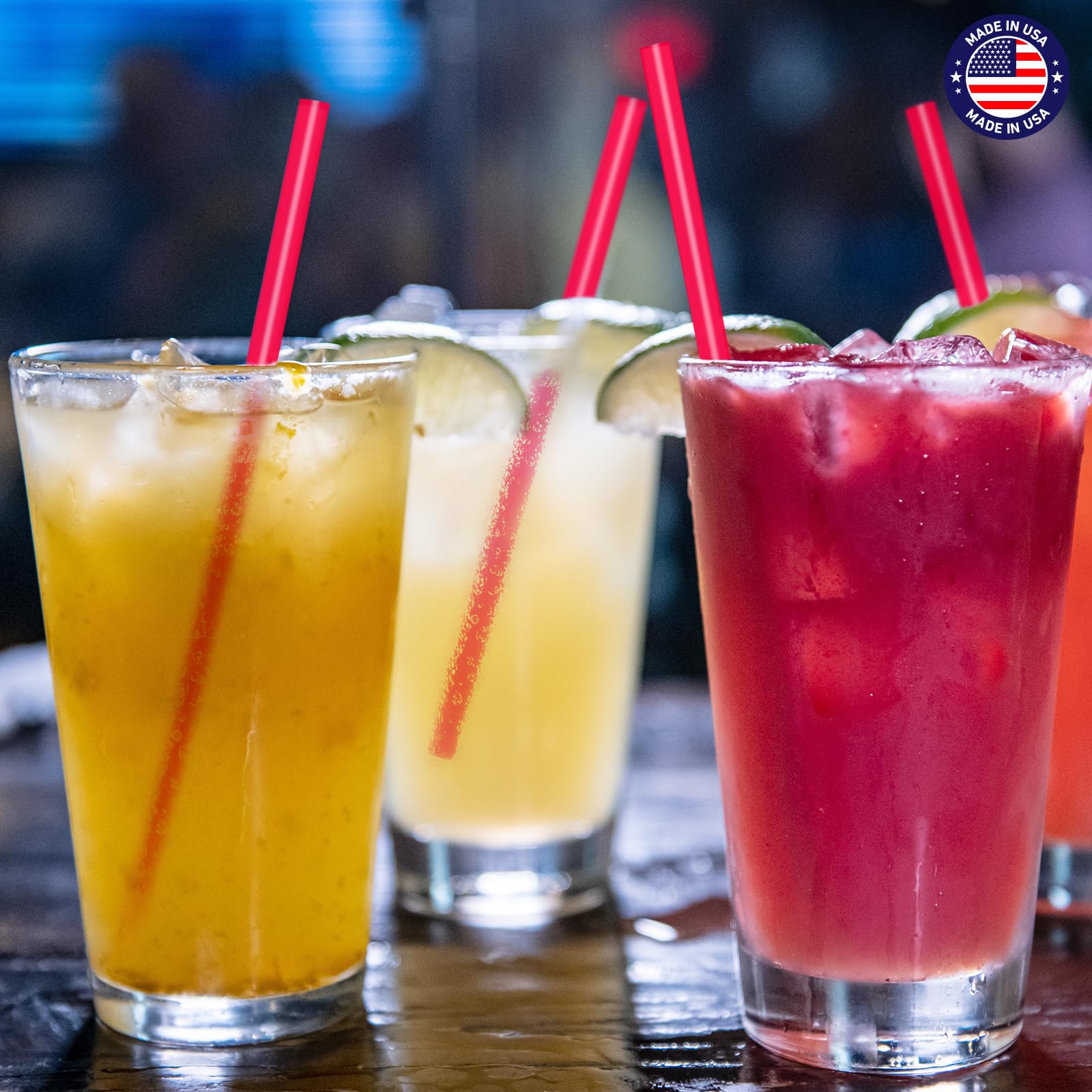 Glotoch Express 500PCS Individually Wrapped Clear Plastic Straws, 7.75'' Long, 0.24'' Diameter Disposable Drinking Straws for Every Occasion, Party, Made in USA