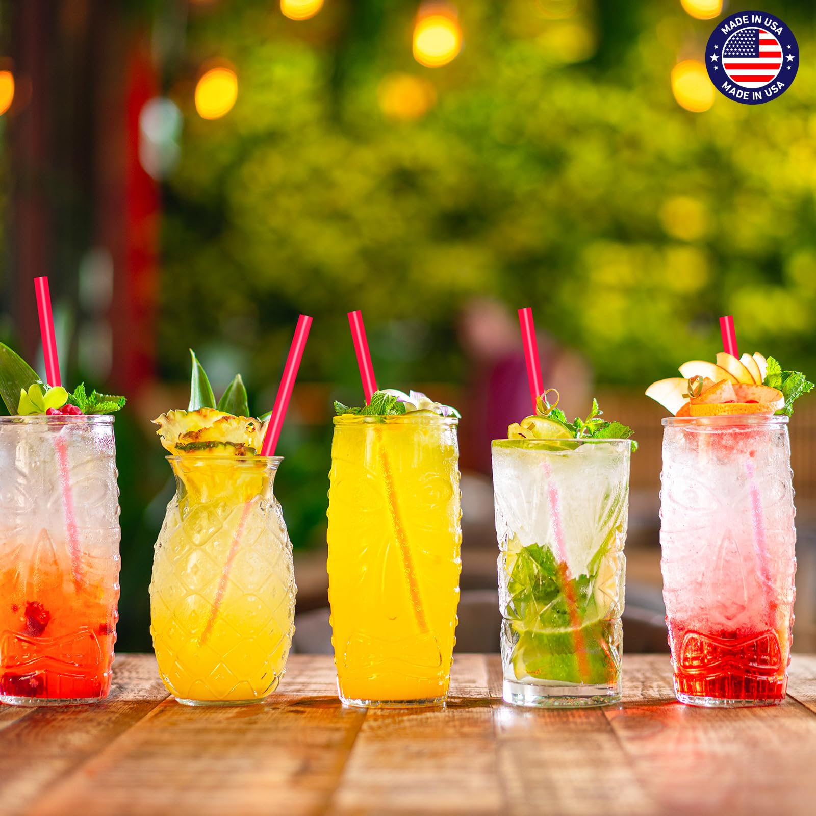 Glotoch Express 500PCS Individually Wrapped Clear Plastic Straws, 7.75'' Long, 0.24'' Diameter Disposable Drinking Straws for Every Occasion, Party, Made in USA