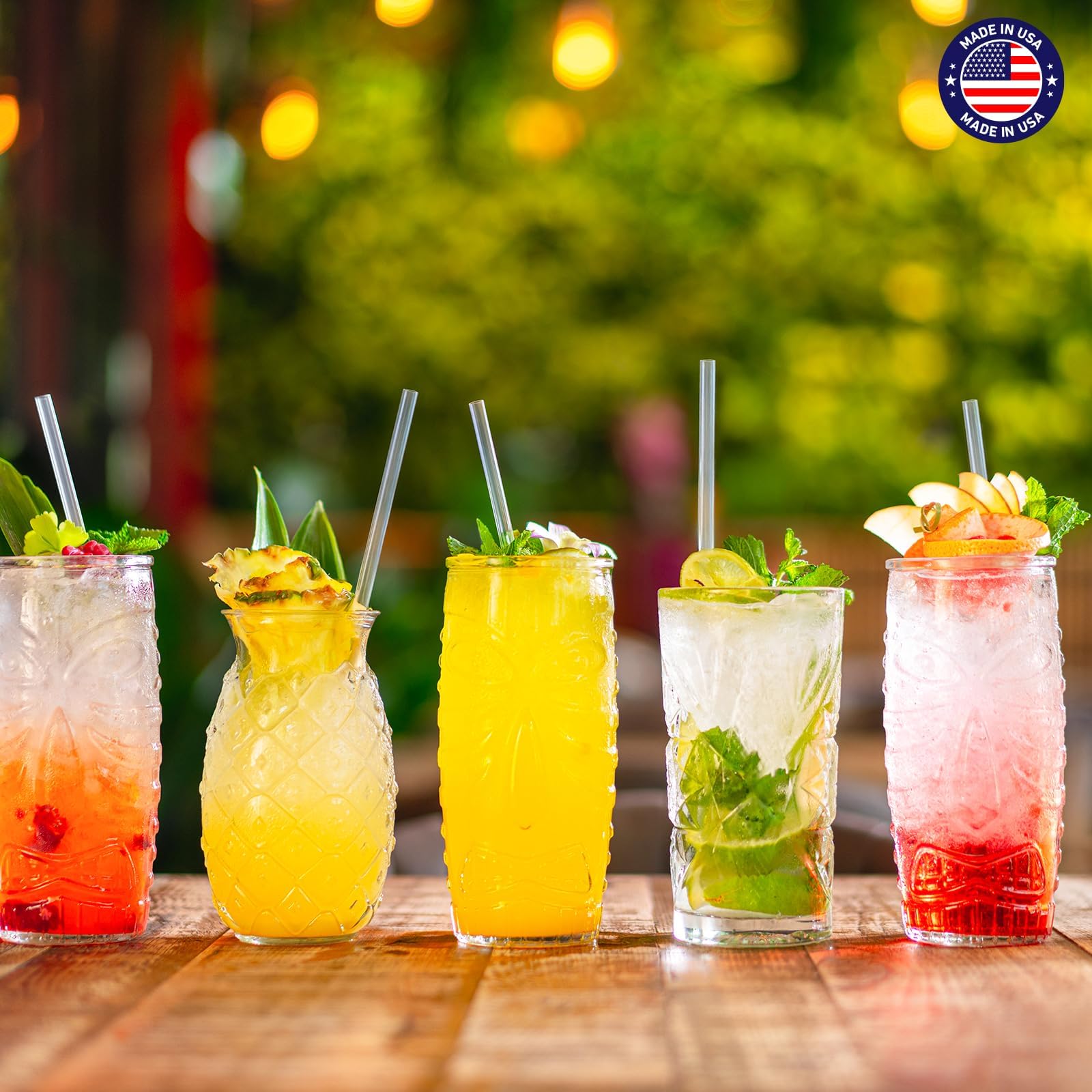 Glotoch Express 500PCS Individually Wrapped Clear Plastic Straws, 7.75'' Long, 0.24'' Diameter Disposable Drinking Straws for Every Occasion, Party, Made in USA