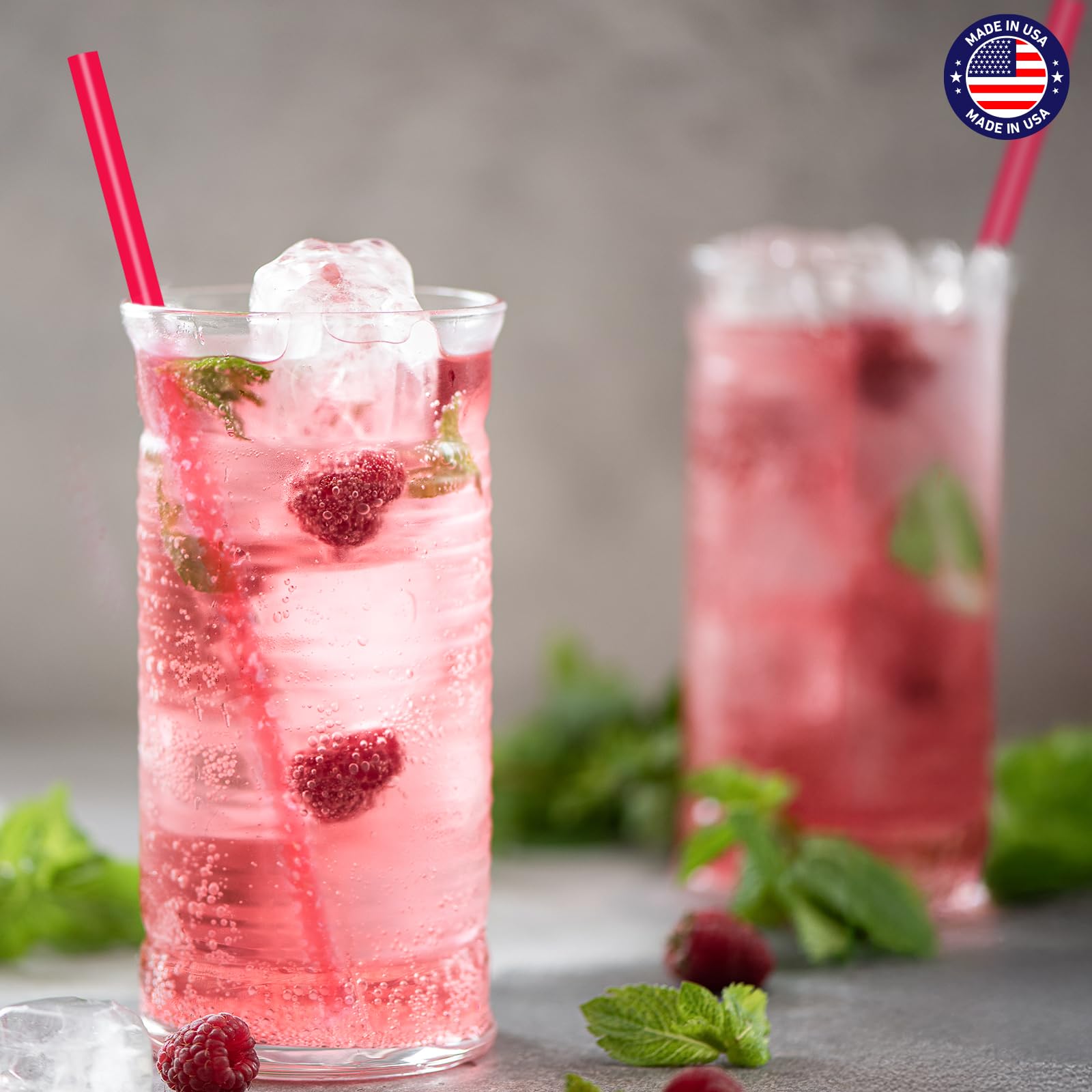 Glotoch Express 500PCS Individually Wrapped Clear Plastic Straws, 7.75'' Long, 0.24'' Diameter Disposable Drinking Straws for Every Occasion, Party, Made in USA