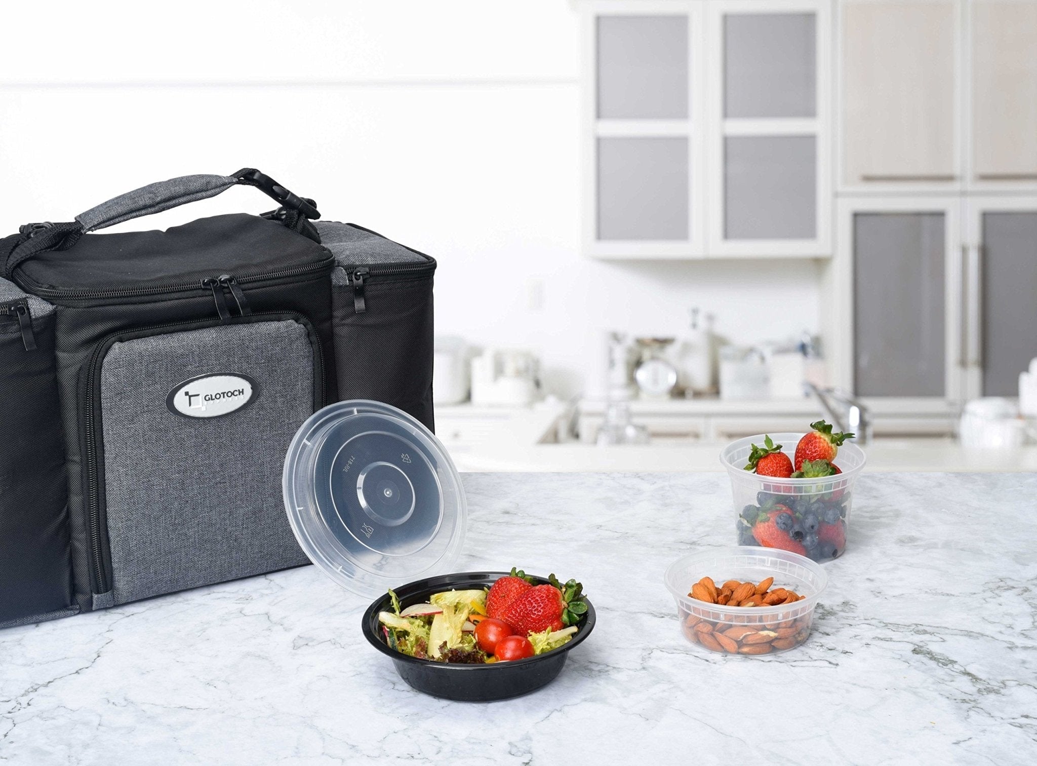 Glotoch Meal Prep Food Container 50 Pack, Disposable with Lids, Durable To Go Containers, for Takeout, Salad , Microwave Safe, BPA-Free, Stackable - 16 OZ