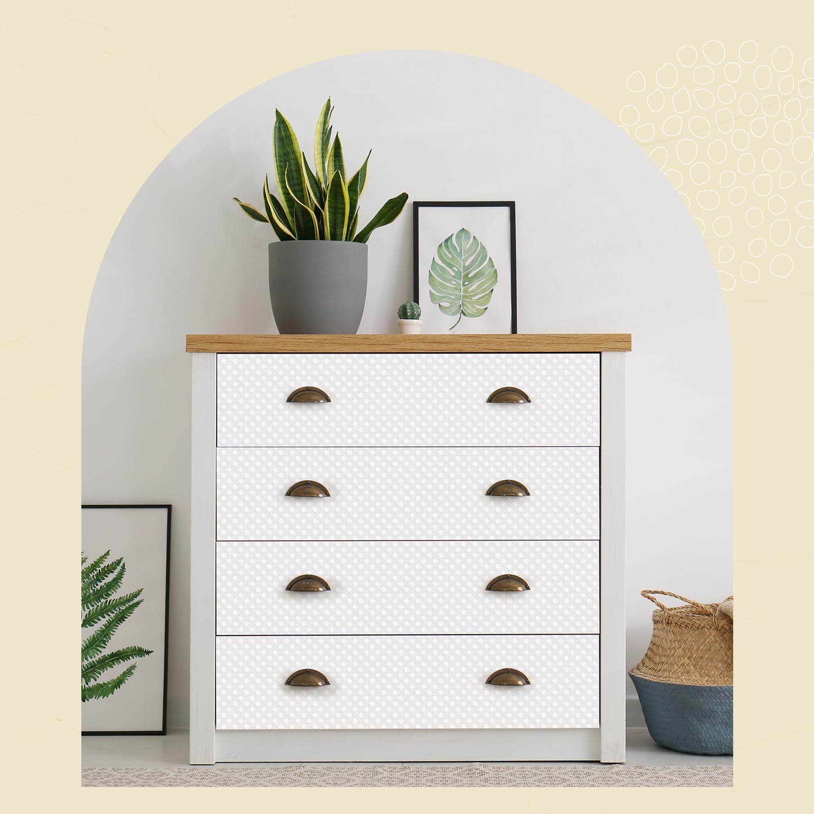 Glotoch Self Adhesive Shelf Liner for Kitchen Cabinets, Renter Friendly Peel and Stick Shlef Liners, Premium Contact Shelf Paper for Drawer, Bathroom, Pantry, Green Herringbone