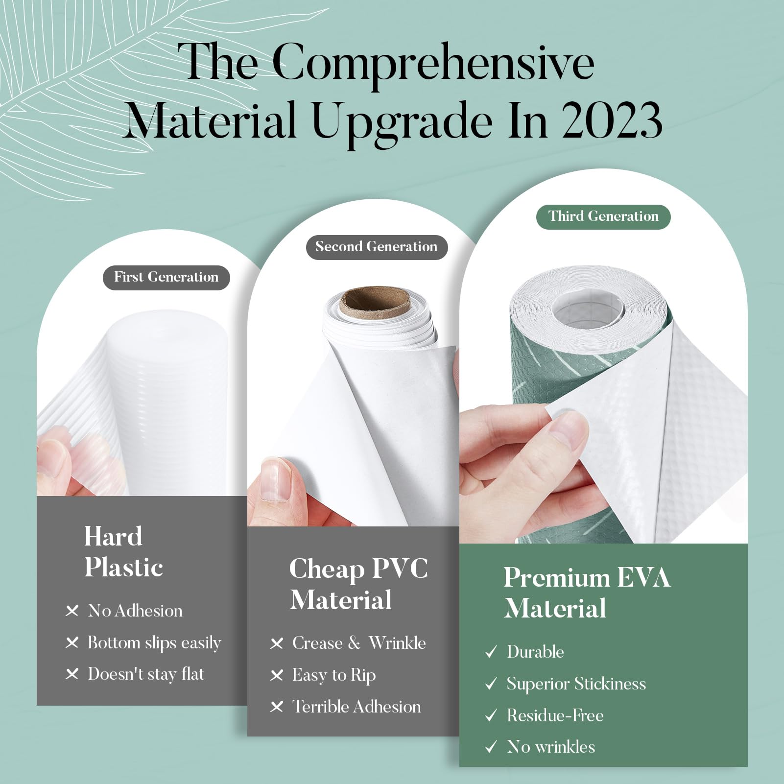 Glotoch Self Adhesive Shelf Liner for Kitchen Cabinets, Renter Friendly Peel and Stick Shlef Liners, Premium Contact Shelf Paper for Drawer, Bathroom, Pantry, Green Herringbone