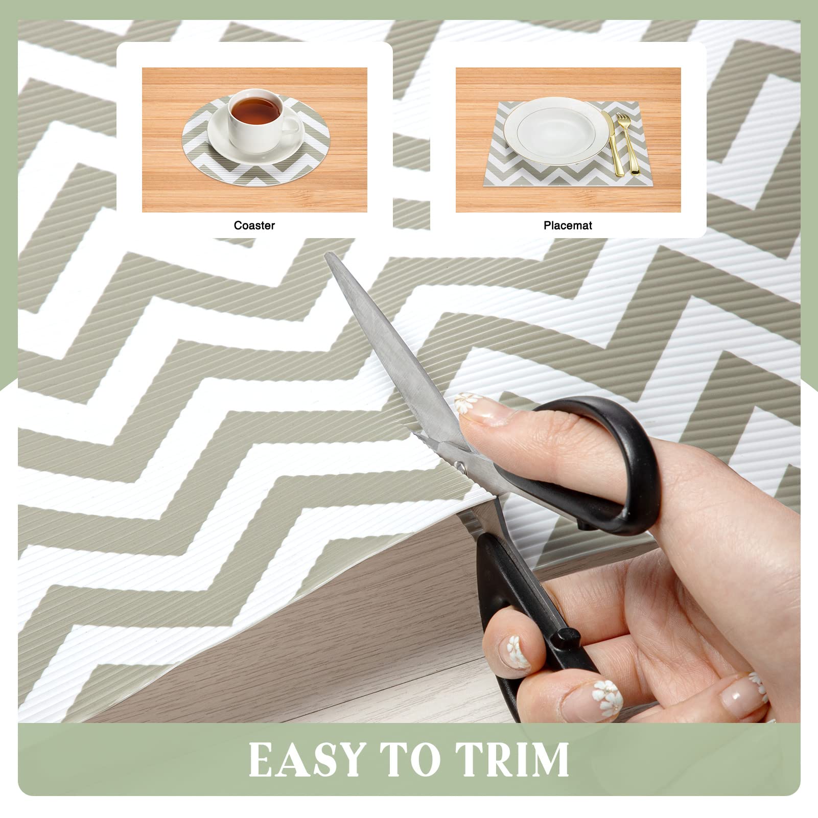 Glotoch Shelf Liner for Kitchen Cabinets Non Adhesive, 12" x20FT(240 Inch) Non Slip Drawer Liners, Waterproof Shelf Paper Closet Liners for Refrigerator Gray