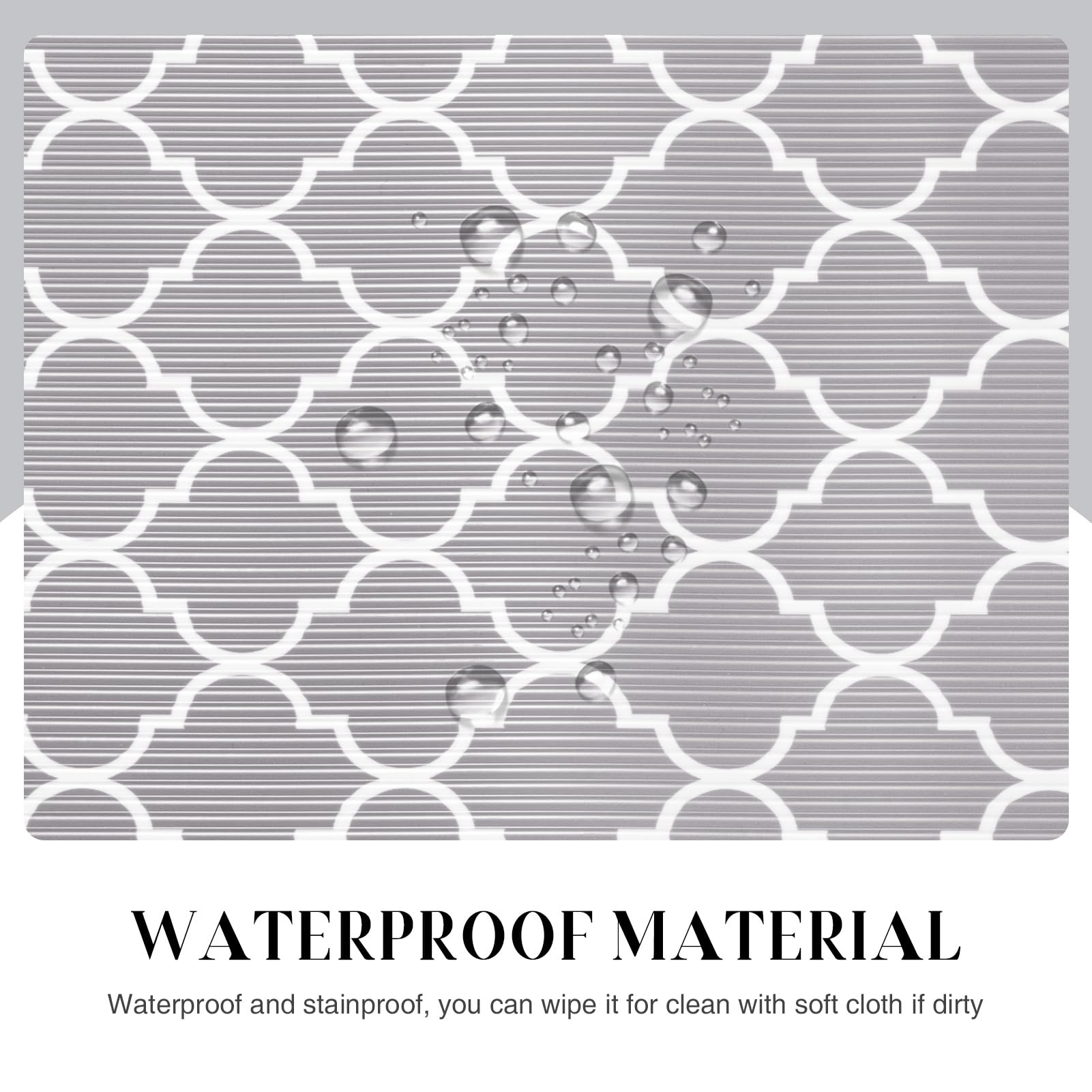 Glotoch Shelf Liner for Kitchen Cabinets Non Adhesive, 12" x20FT(240 Inch) Non Slip Drawer Liners, Waterproof Shelf Paper Closet Liners for Refrigerator Gray