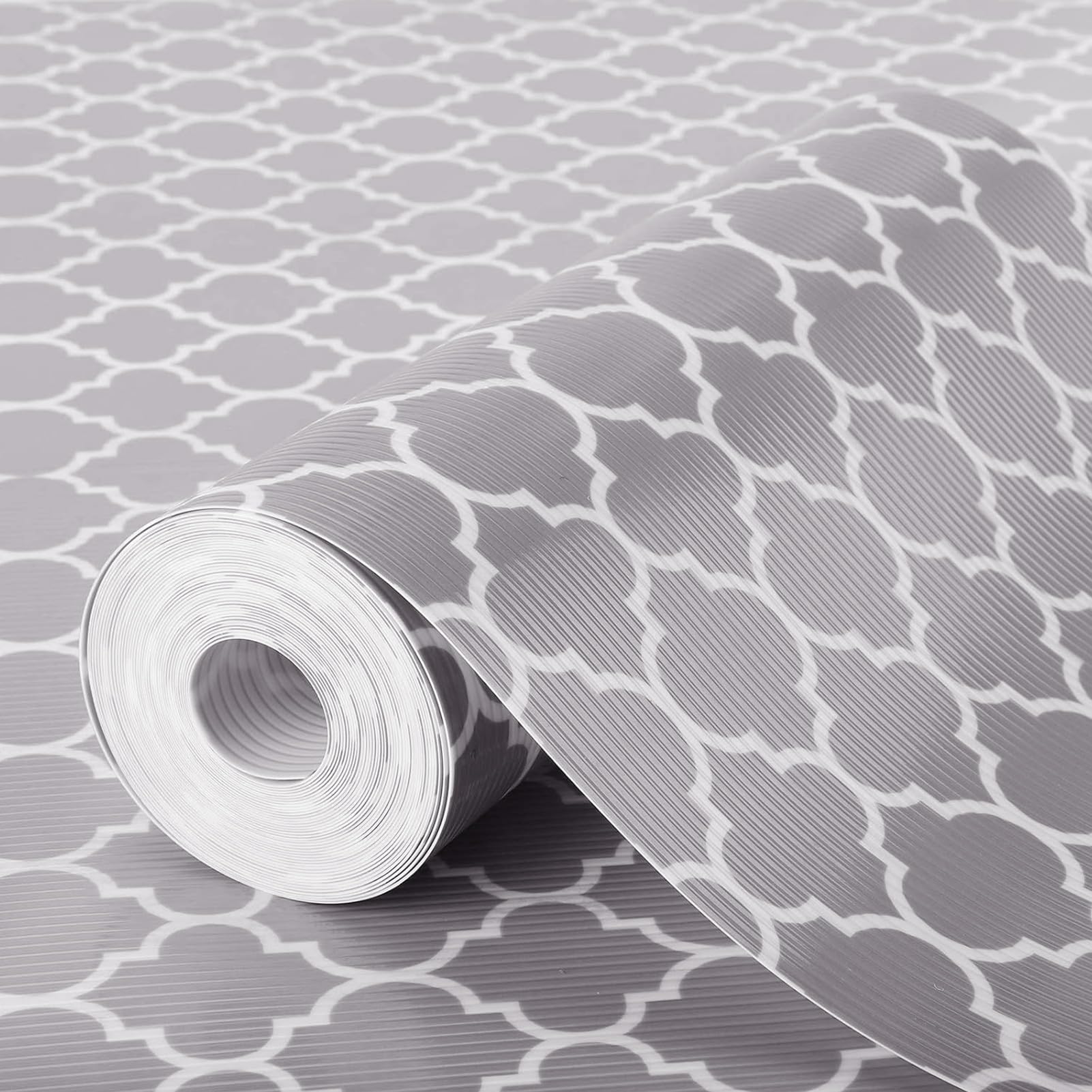 Glotoch Shelf Liner for Kitchen Cabinets Non Adhesive, 12" x20FT(240 Inch) Non Slip Drawer Liners, Waterproof Shelf Paper Closet Liners for Refrigerator Gray