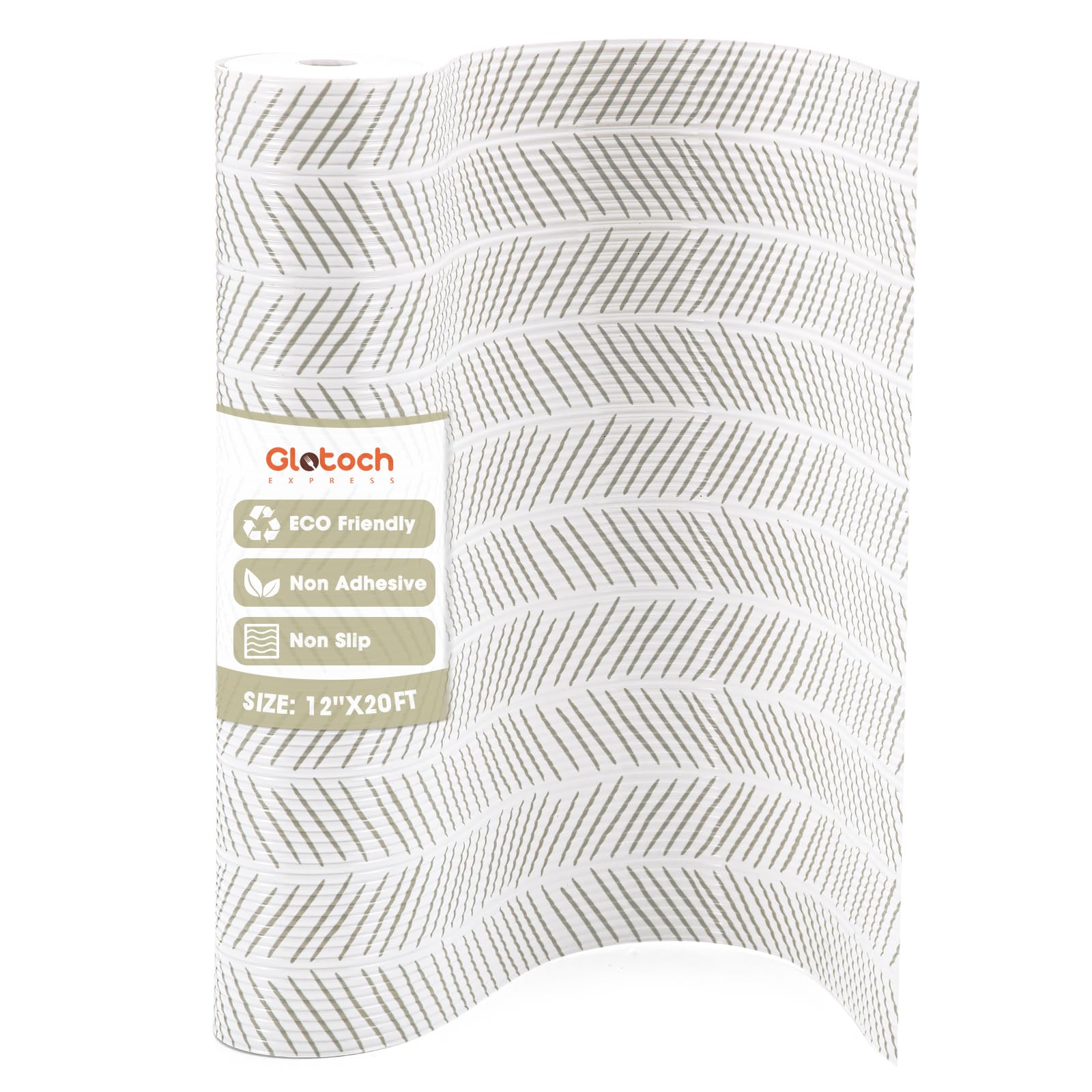 Glotoch Shelf Liner for Kitchen Cabinets Non Adhesive, 12" x20FT(240 Inch) Non Slip Drawer Liners, Waterproof Shelf Paper Closet Liners for Refrigerator Gray