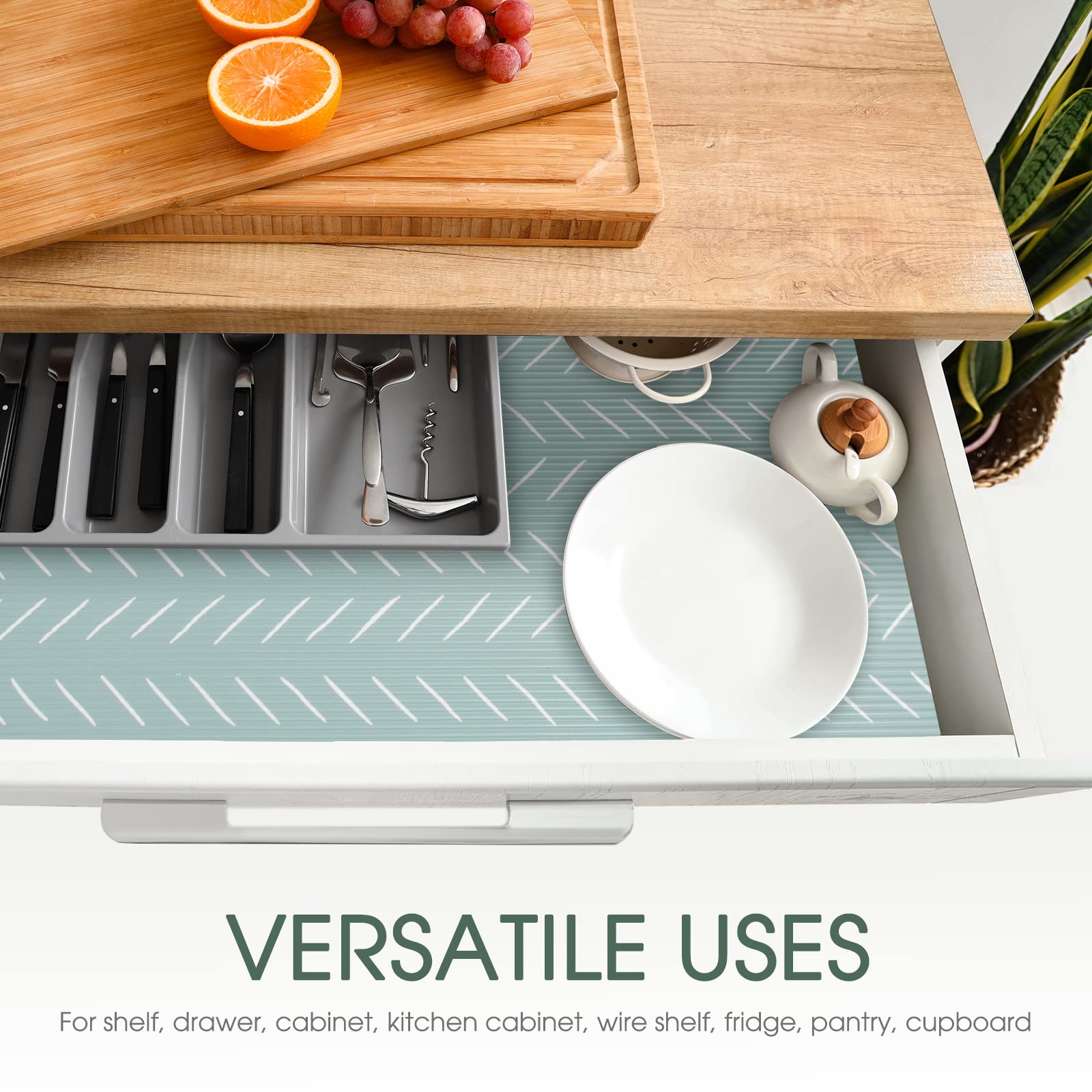 Glotoch Shelf Liner for Kitchen Cabinets Non Adhesive, 12" x20FT(240 Inch) Non Slip Drawer Liners, Waterproof Shelf Paper Closet Liners for Refrigerator Gray