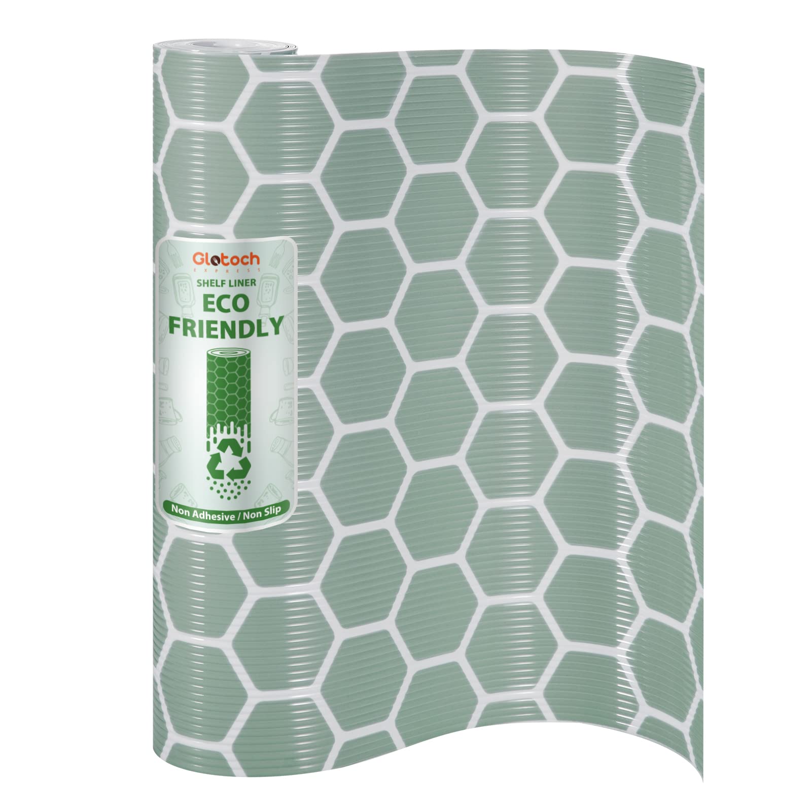 Glotoch Shelf Liner for Kitchen Cabinets Non Adhesive, 12" x20FT(240 Inch) Non Slip Drawer Liners, Waterproof Shelf Paper Closet Liners for Refrigerator Gray