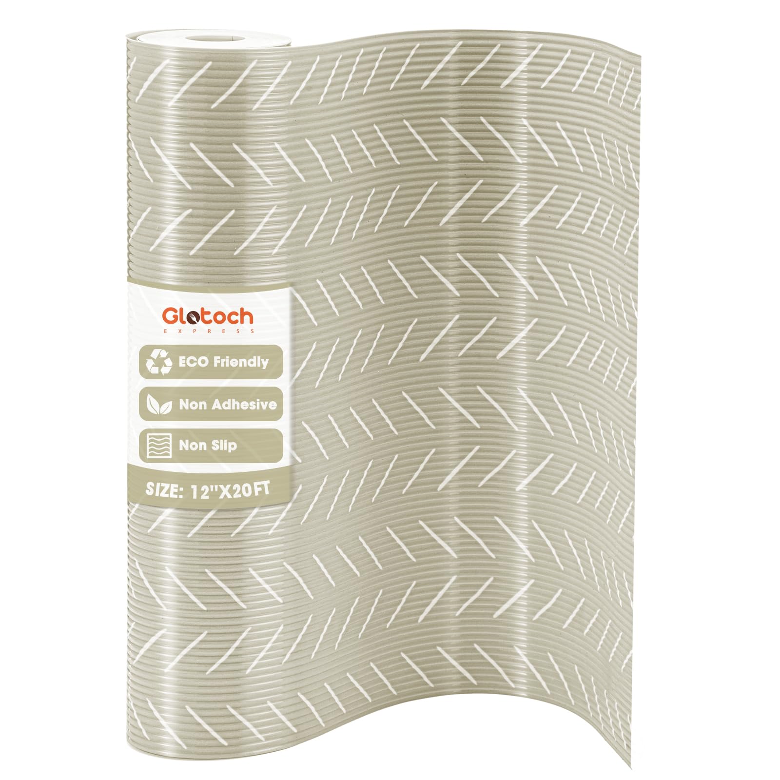 Glotoch Shelf Liner for Kitchen Cabinets Non Adhesive, 12" x20FT(240 Inch) Non Slip Drawer Liners, Waterproof Shelf Paper Closet Liners for Refrigerator Gray