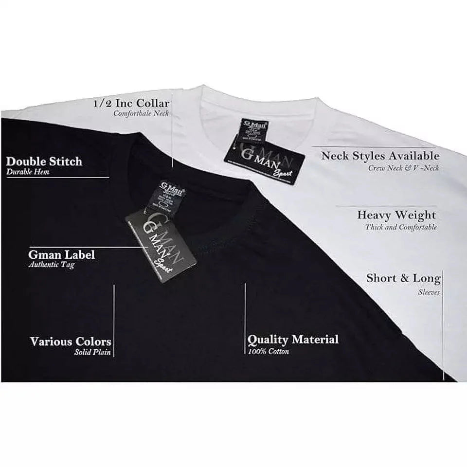 Gman T-Shirt Round Neck/V-Neck for Man (3-Pack)
