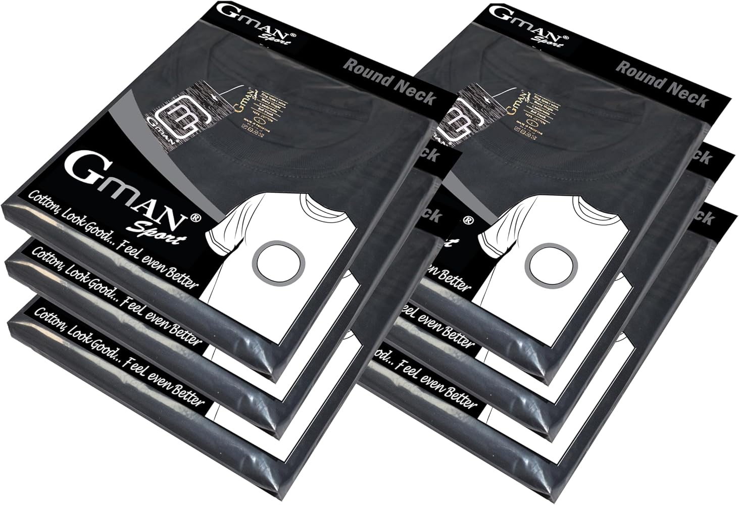 Gman T-Shirt Round Neck/V-Neck for Man (3-Pack)