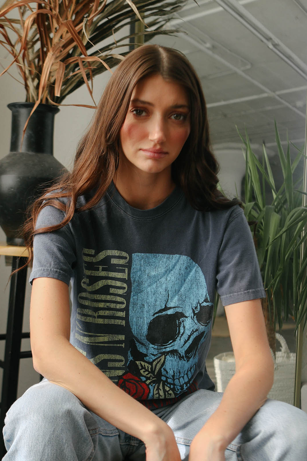 Guns N Roses Flower Skull Tee by People of Leisure