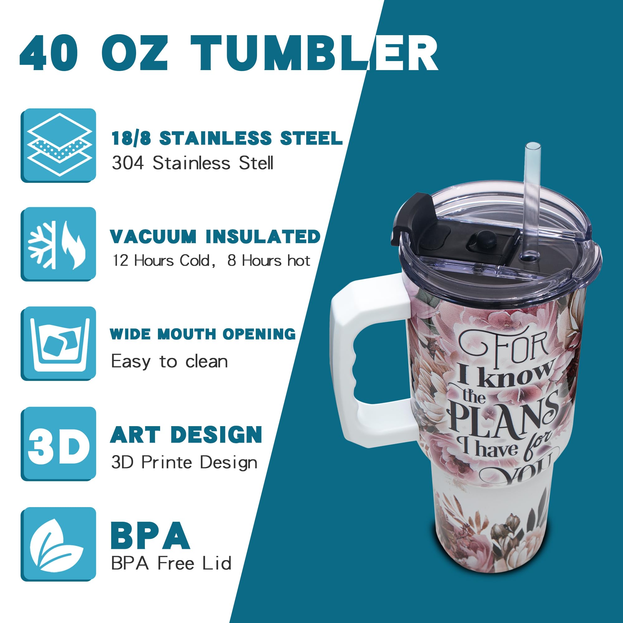 Gome 40oz American Flag & Eagle Tumbler – Patriotic 4th of July Gifts for Men, Veterans & Military, Insulated Stainless Steel Cup with Handle, Lid & Straw, Independence Day Gift for Dad