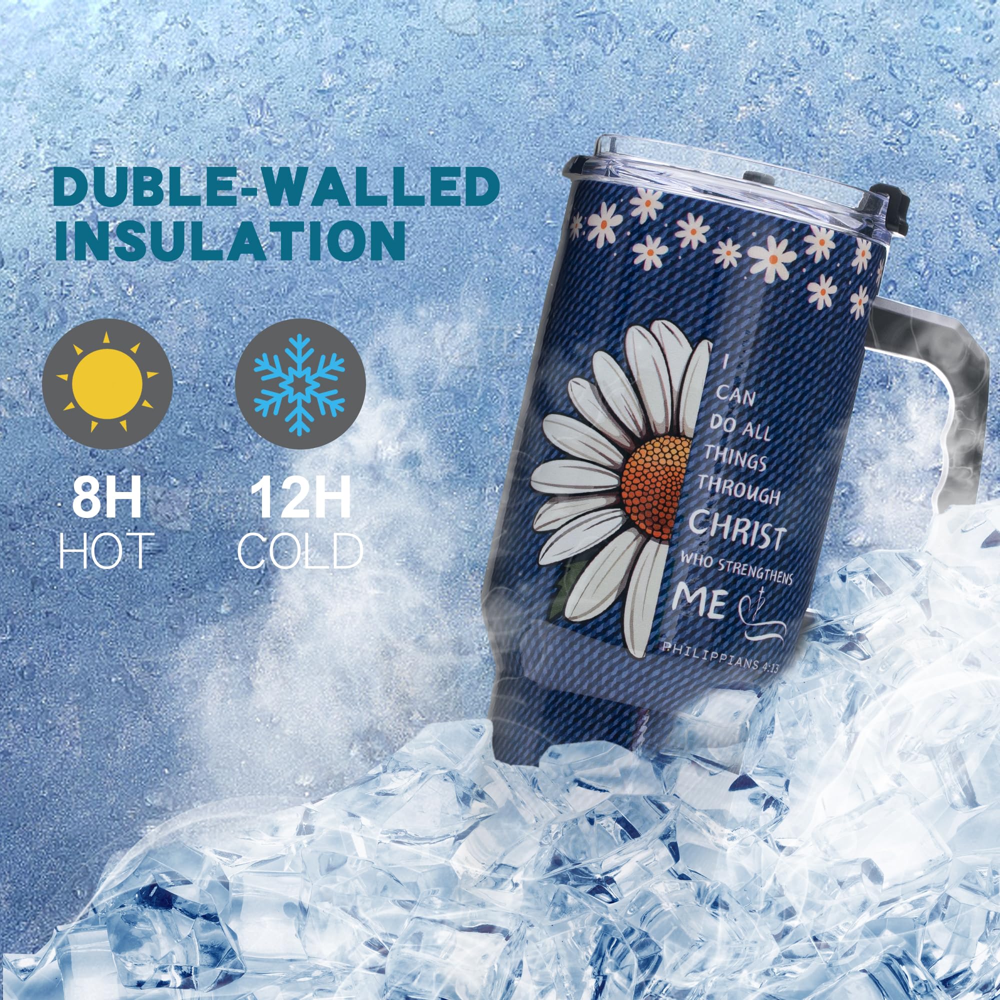 Gome 40oz American Flag & Eagle Tumbler – Patriotic 4th of July Gifts for Men, Veterans & Military, Insulated Stainless Steel Cup with Handle, Lid & Straw, Independence Day Gift for Dad