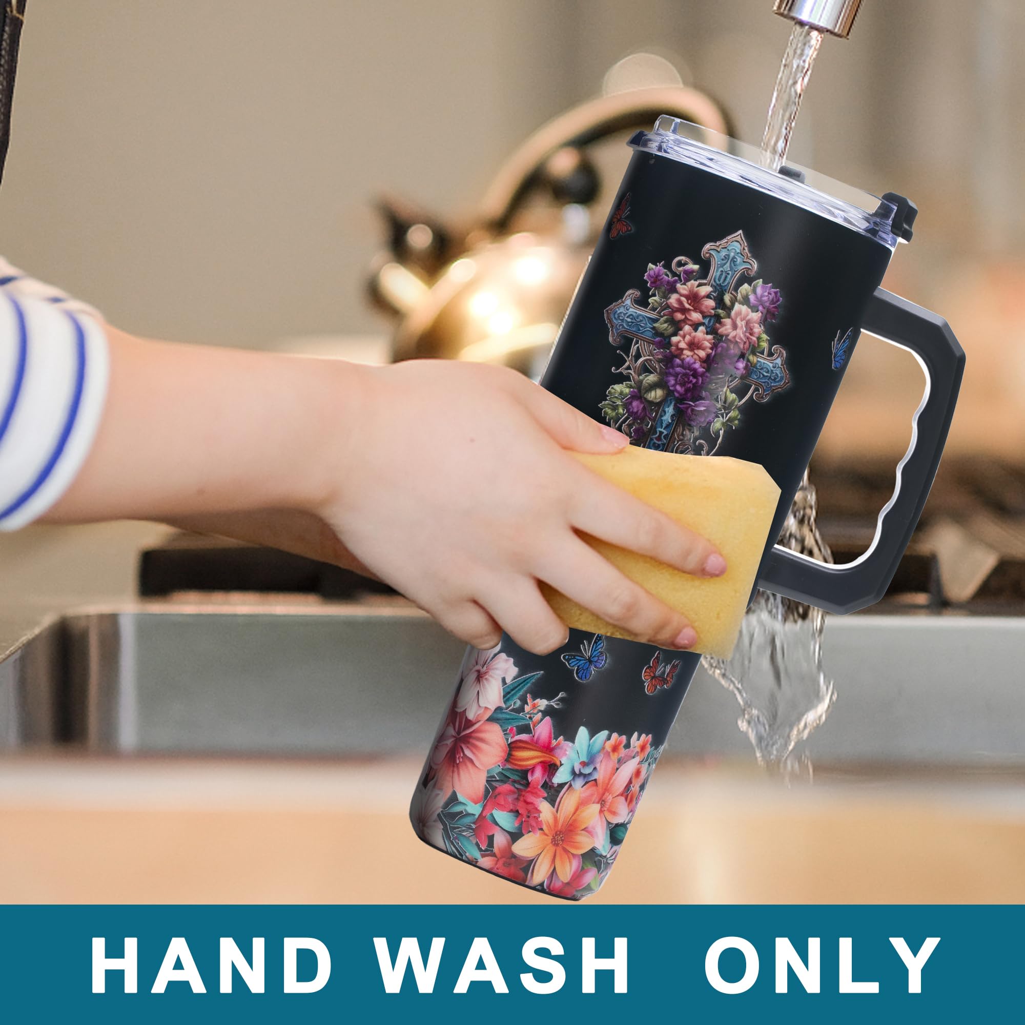 Gome 40oz American Flag & Eagle Tumbler – Patriotic 4th of July Gifts for Men, Veterans & Military, Insulated Stainless Steel Cup with Handle, Lid & Straw, Independence Day Gift for Dad