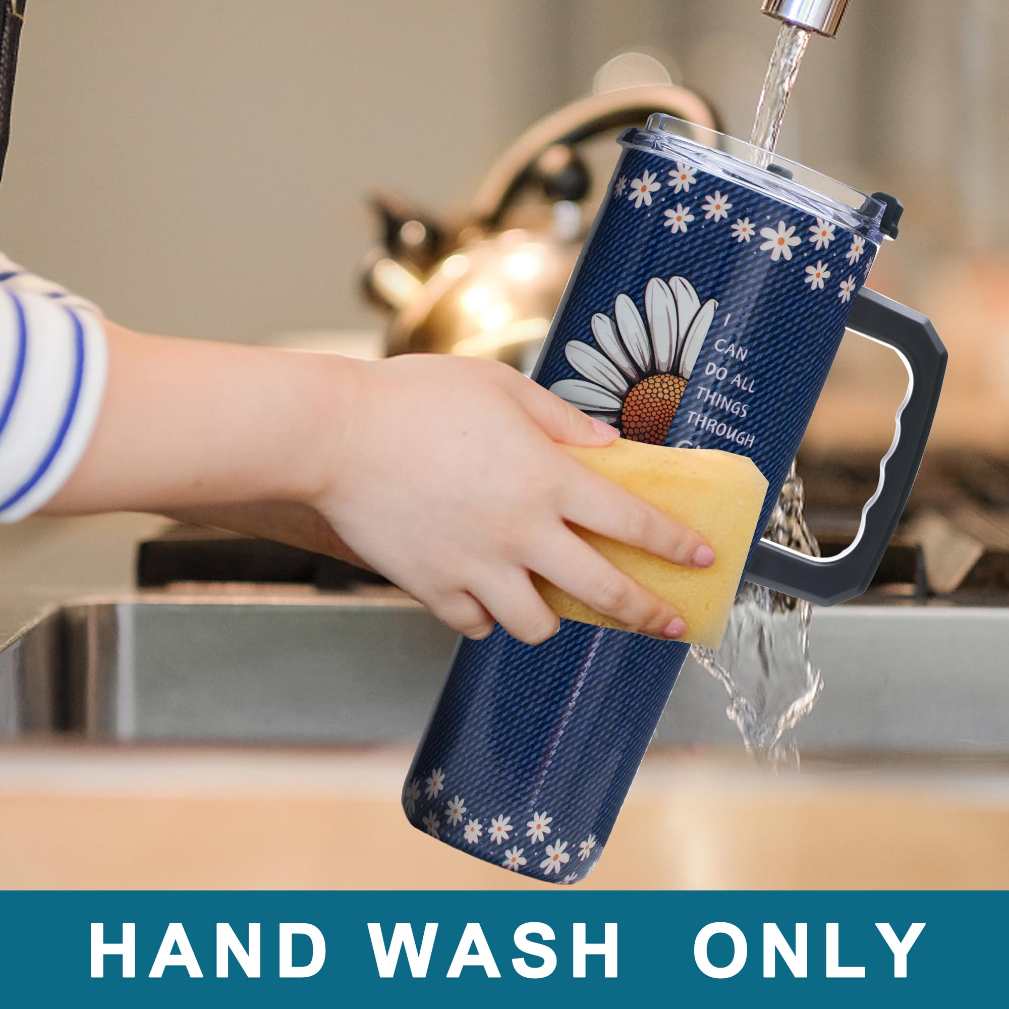 Gome 40oz American Flag & Eagle Tumbler – Patriotic 4th of July Gifts for Men, Veterans & Military, Insulated Stainless Steel Cup with Handle, Lid & Straw, Independence Day Gift for Dad