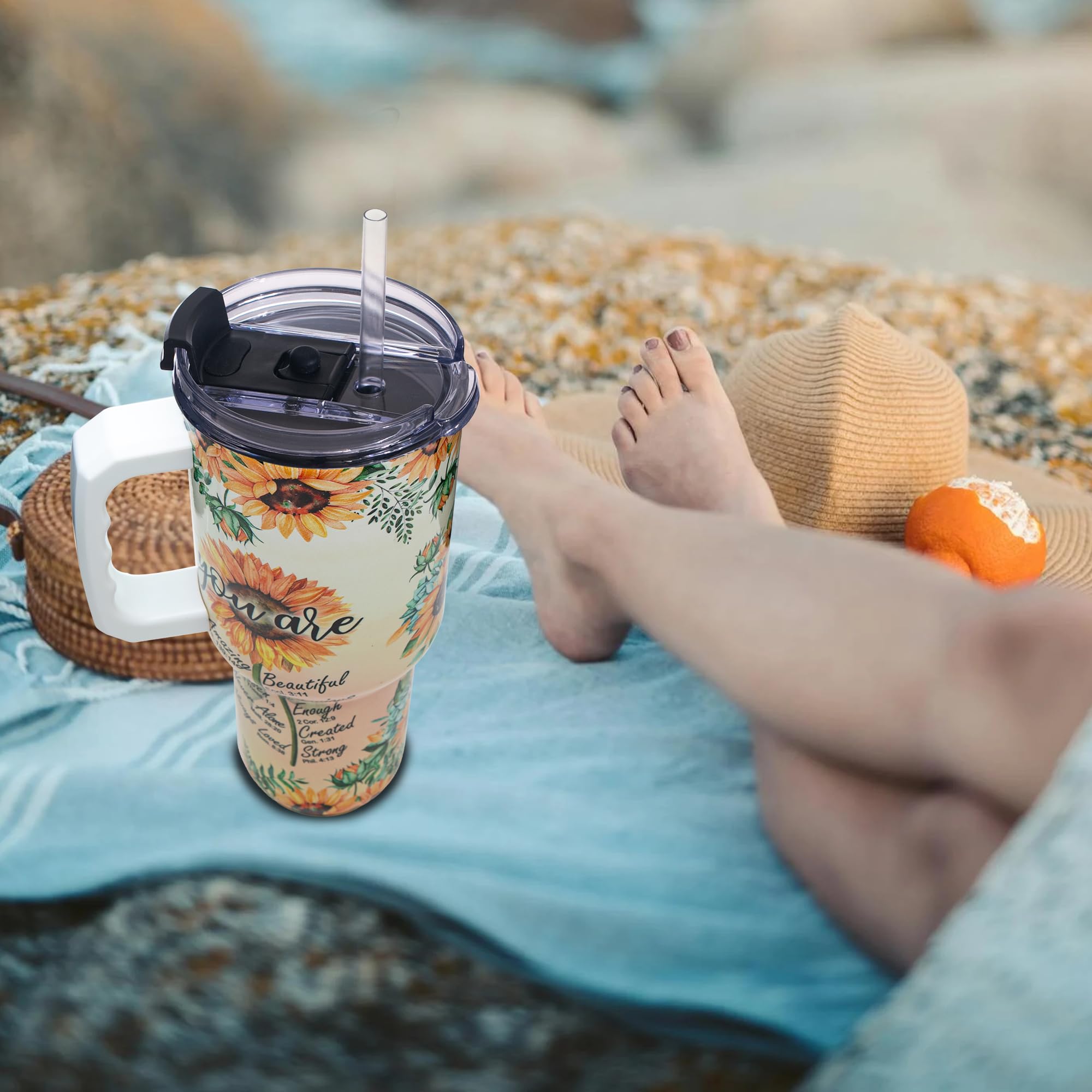 Gome 40oz American Flag & Eagle Tumbler – Patriotic 4th of July Gifts for Men, Veterans & Military, Insulated Stainless Steel Cup with Handle, Lid & Straw, Independence Day Gift for Dad