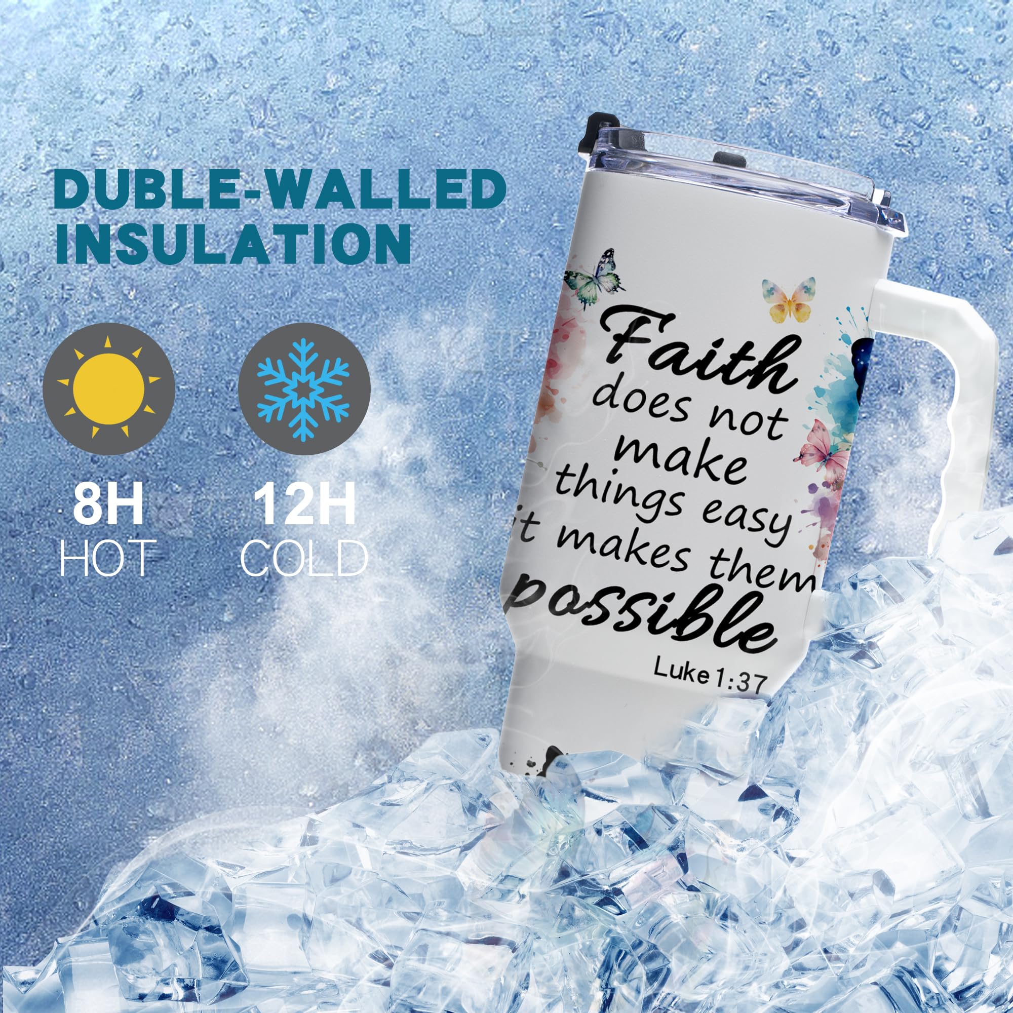 Gome 40oz American Flag & Eagle Tumbler – Patriotic 4th of July Gifts for Men, Veterans & Military, Insulated Stainless Steel Cup with Handle, Lid & Straw, Independence Day Gift for Dad