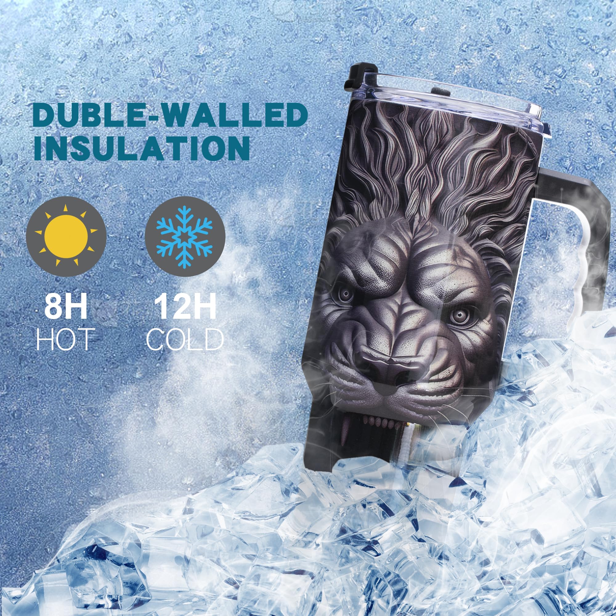 Gome 40oz Neon Gaming Tumbler - Gamer Gifts for Men & Boys - Birthday Gifts for Game Lovers, Boyfriend Insulated Stainless Steel Gamer Cup with Handle