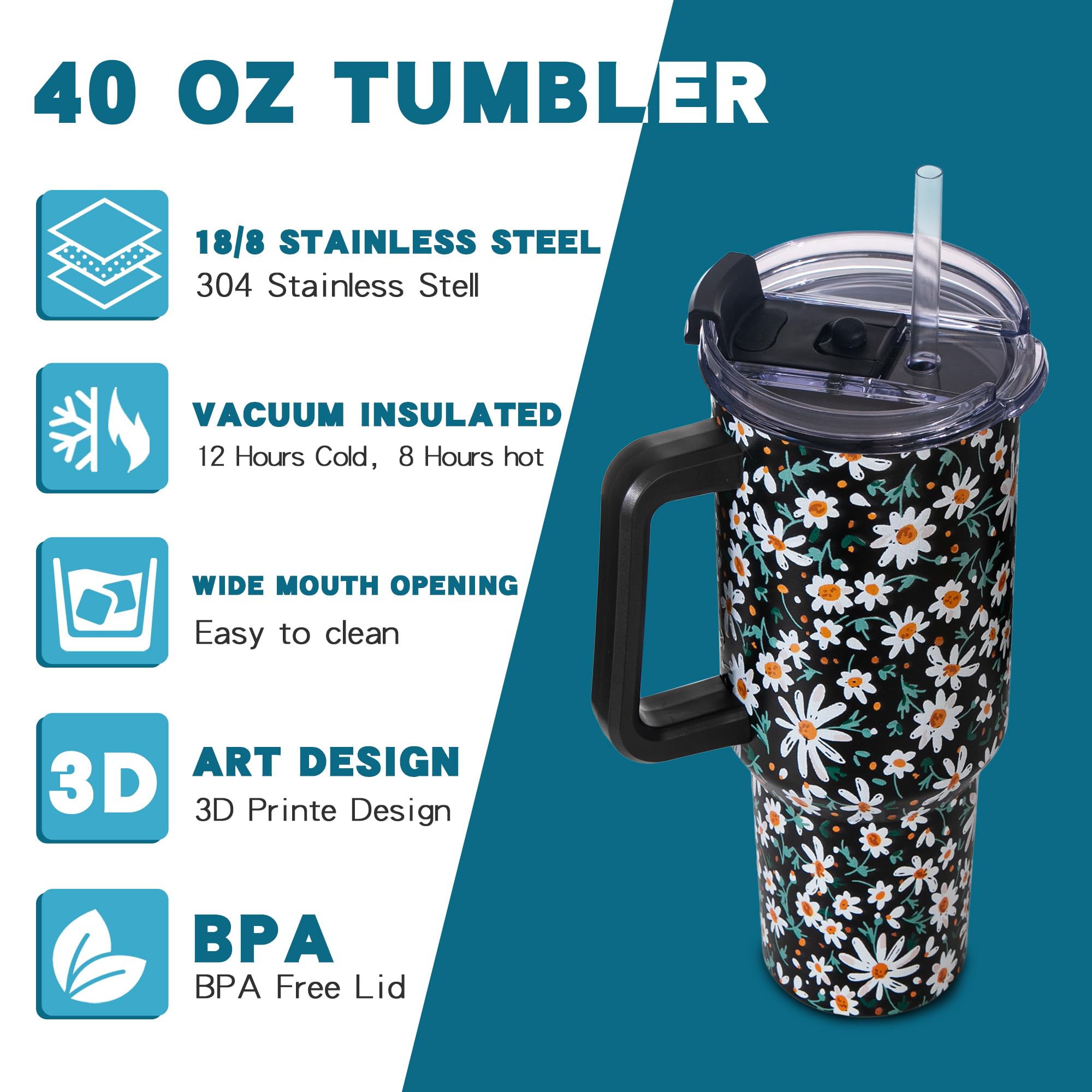 Gome 40oz Neon Gaming Tumbler - Gamer Gifts for Men & Boys - Birthday Gifts for Game Lovers, Boyfriend Insulated Stainless Steel Gamer Cup with Handle