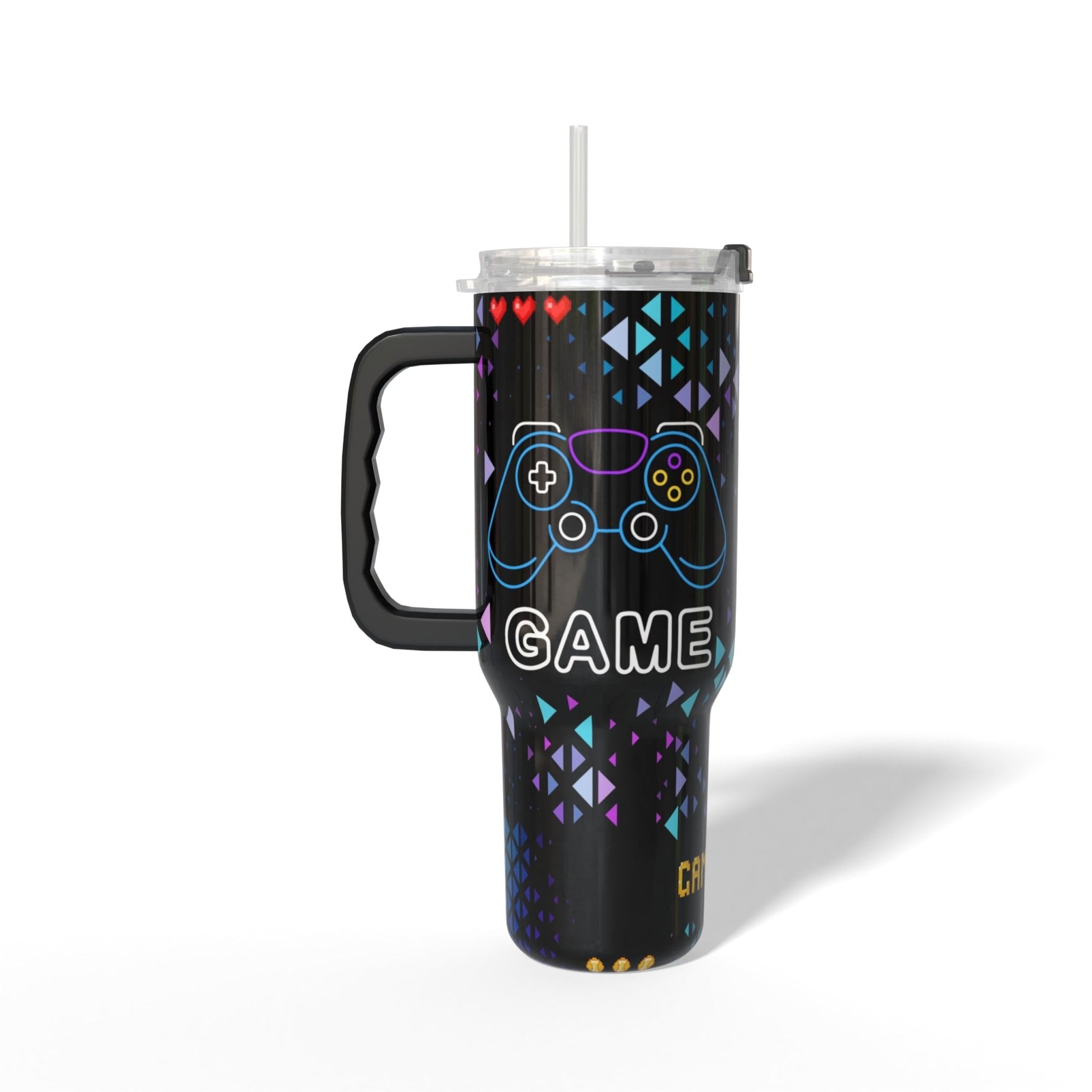 Gome 40oz Neon Gaming Tumbler - Gamer Gifts for Men & Boys - Birthday Gifts for Game Lovers, Boyfriend Insulated Stainless Steel Gamer Cup with Handle