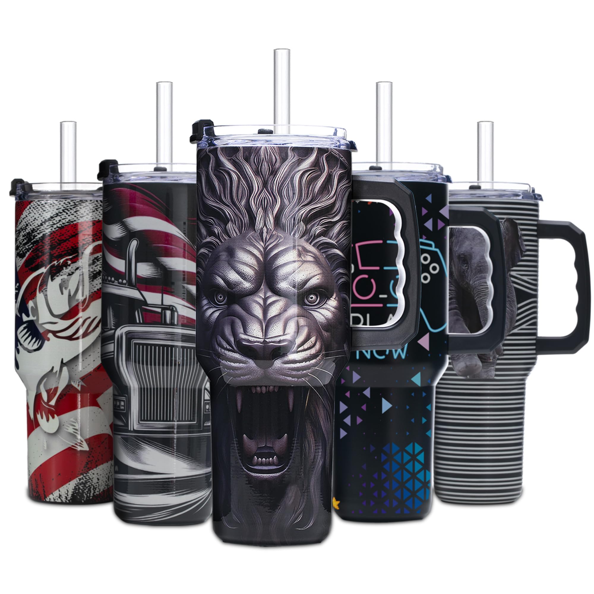 Gome 40oz Neon Gaming Tumbler - Gamer Gifts for Men & Boys - Birthday Gifts for Game Lovers, Boyfriend Insulated Stainless Steel Gamer Cup with Handle