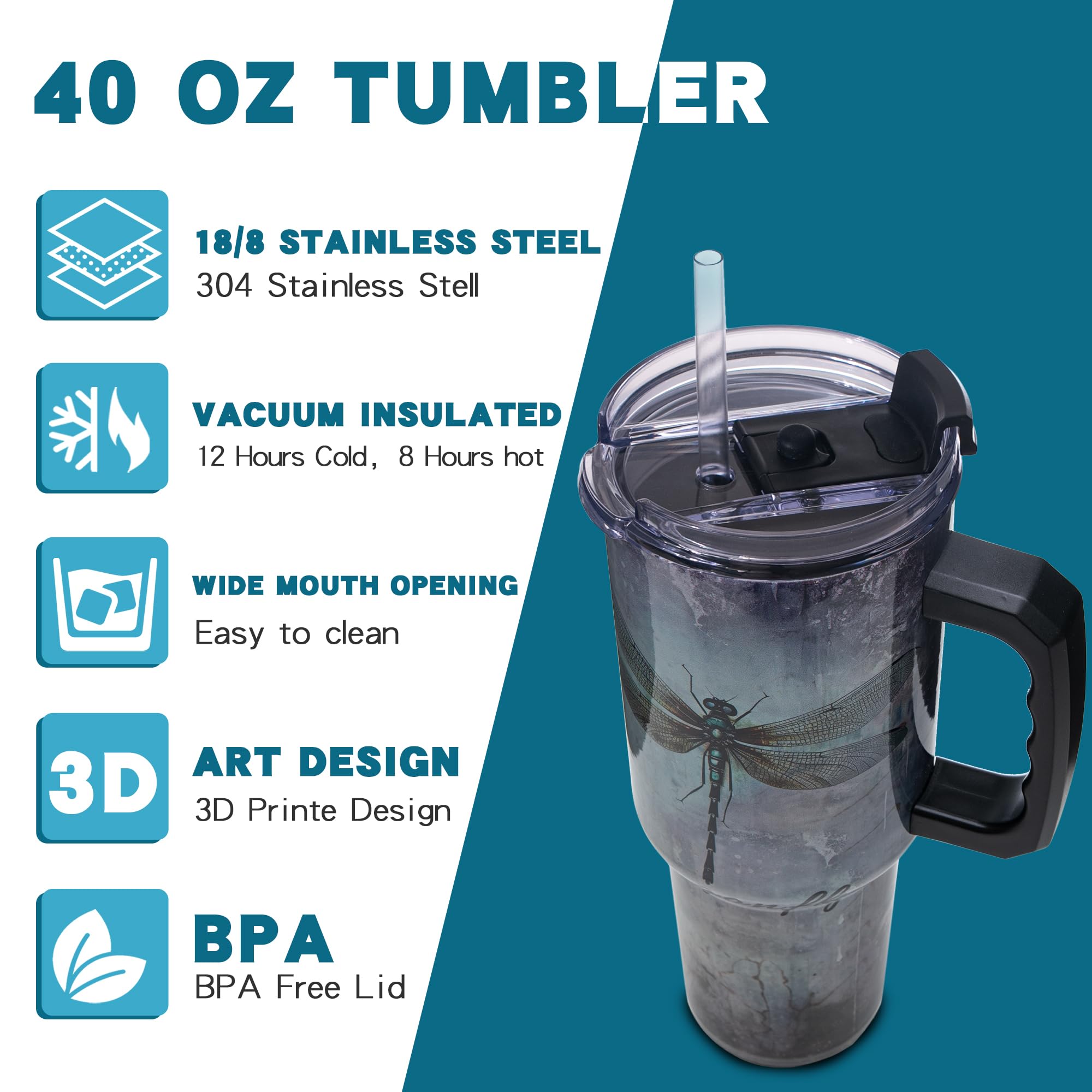 Gome 40oz Neon Gaming Tumbler - Gamer Gifts for Men & Boys - Birthday Gifts for Game Lovers, Boyfriend Insulated Stainless Steel Gamer Cup with Handle