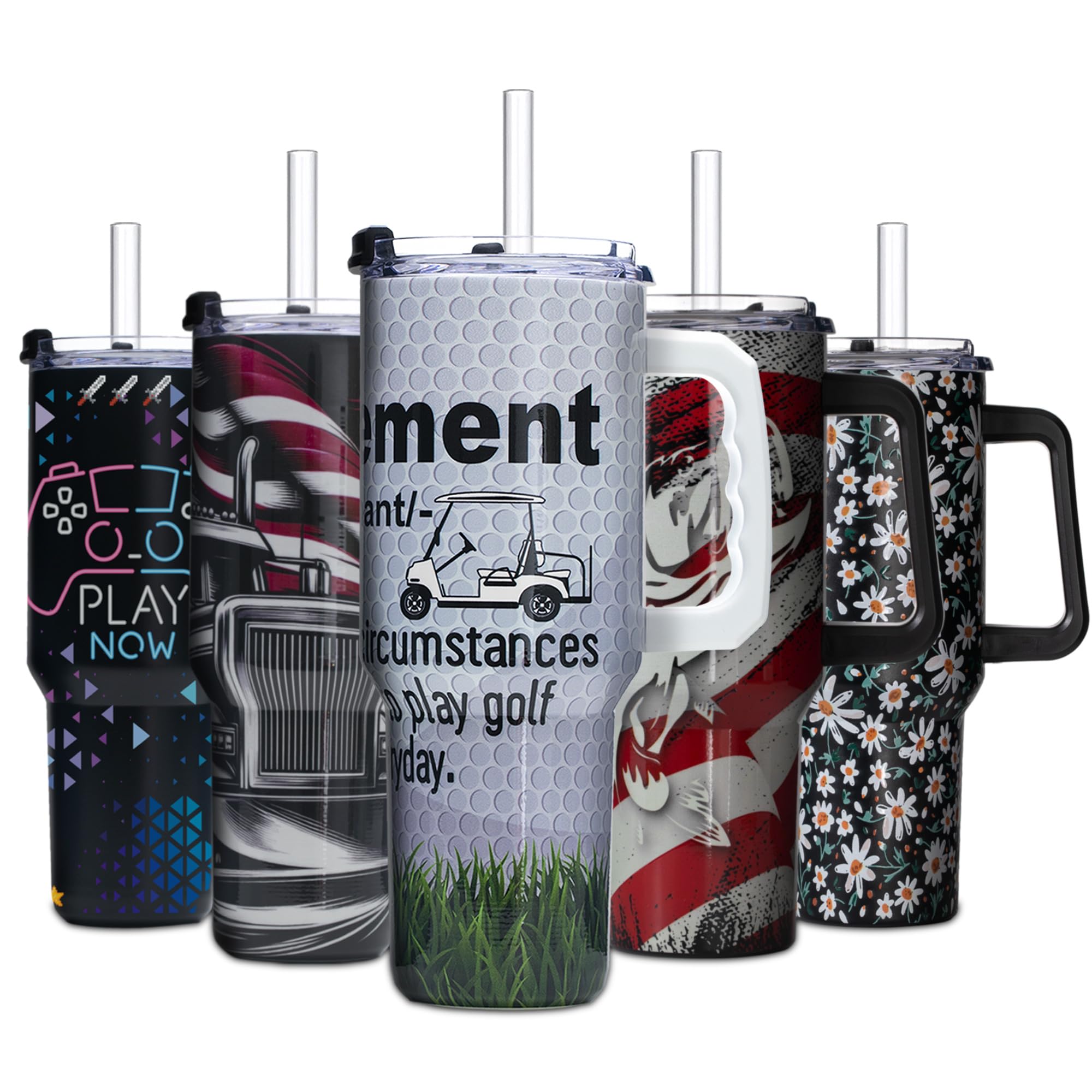 Gome 40oz Neon Gaming Tumbler - Gamer Gifts for Men & Boys - Birthday Gifts for Game Lovers, Boyfriend Insulated Stainless Steel Gamer Cup with Handle