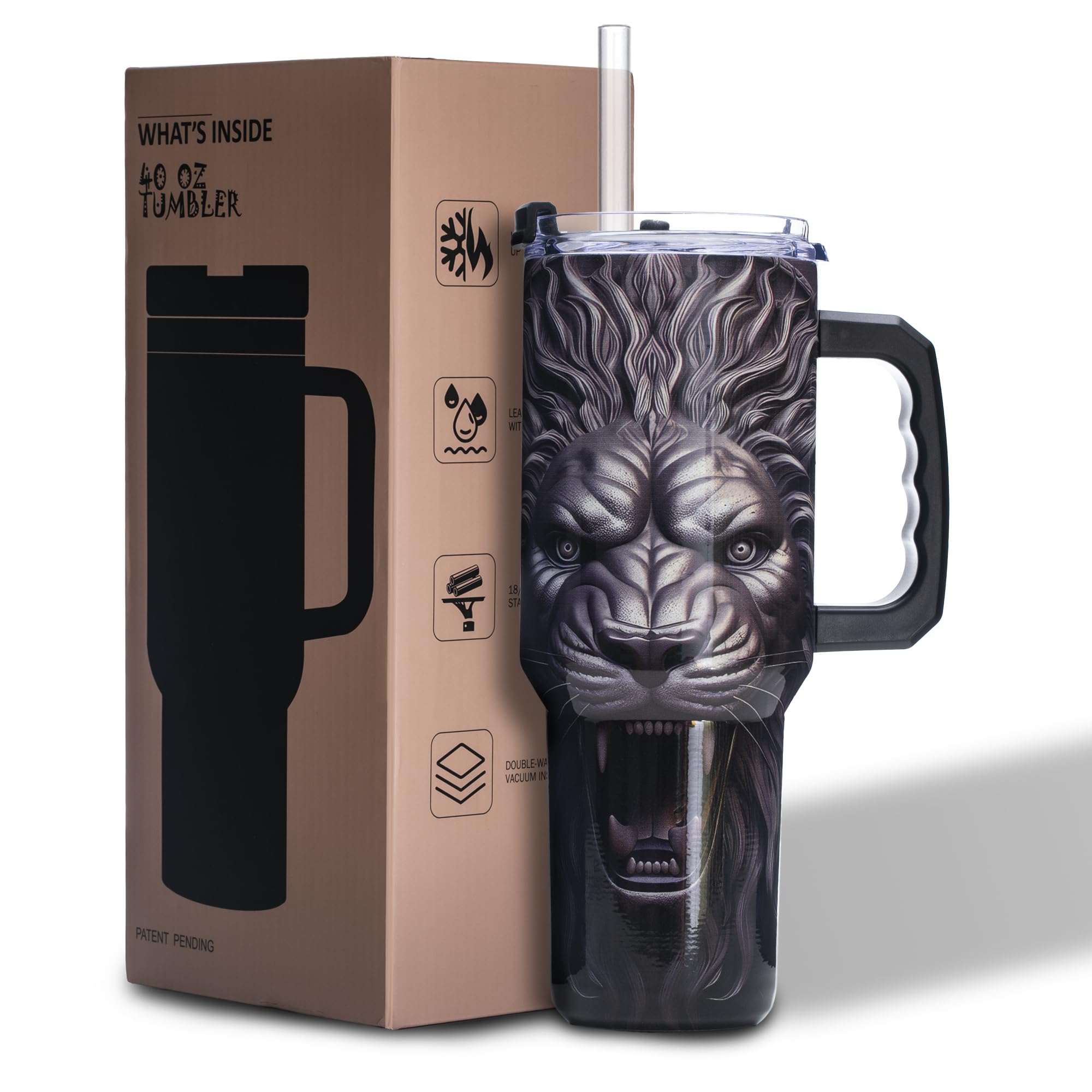 Gome 40oz Neon Gaming Tumbler - Gamer Gifts for Men & Boys - Birthday Gifts for Game Lovers, Boyfriend Insulated Stainless Steel Gamer Cup with Handle